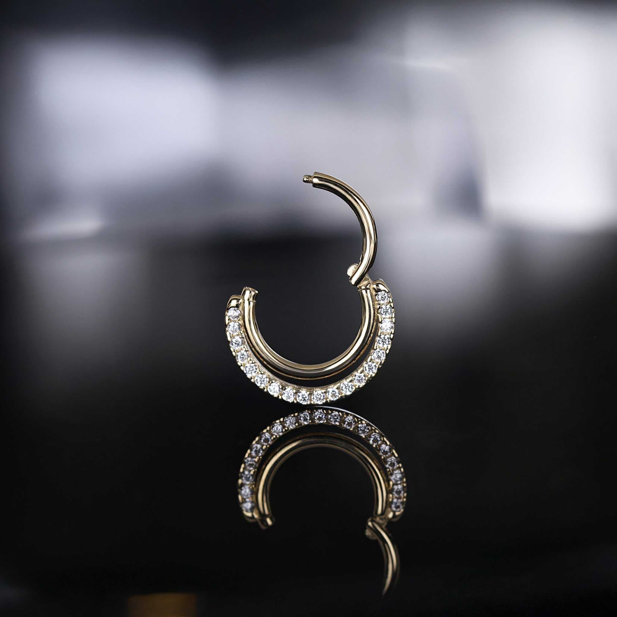 BEATTI Hoops Gold / 16G/8mm 14K Gold Clicker Hoop BJ5070 YG 14K Gold Clicker Hoop