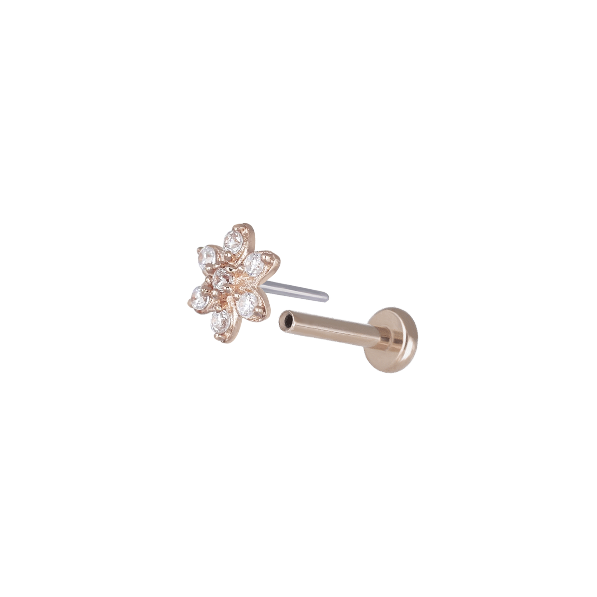 Micro Rosette CZ Flat Back Stud
