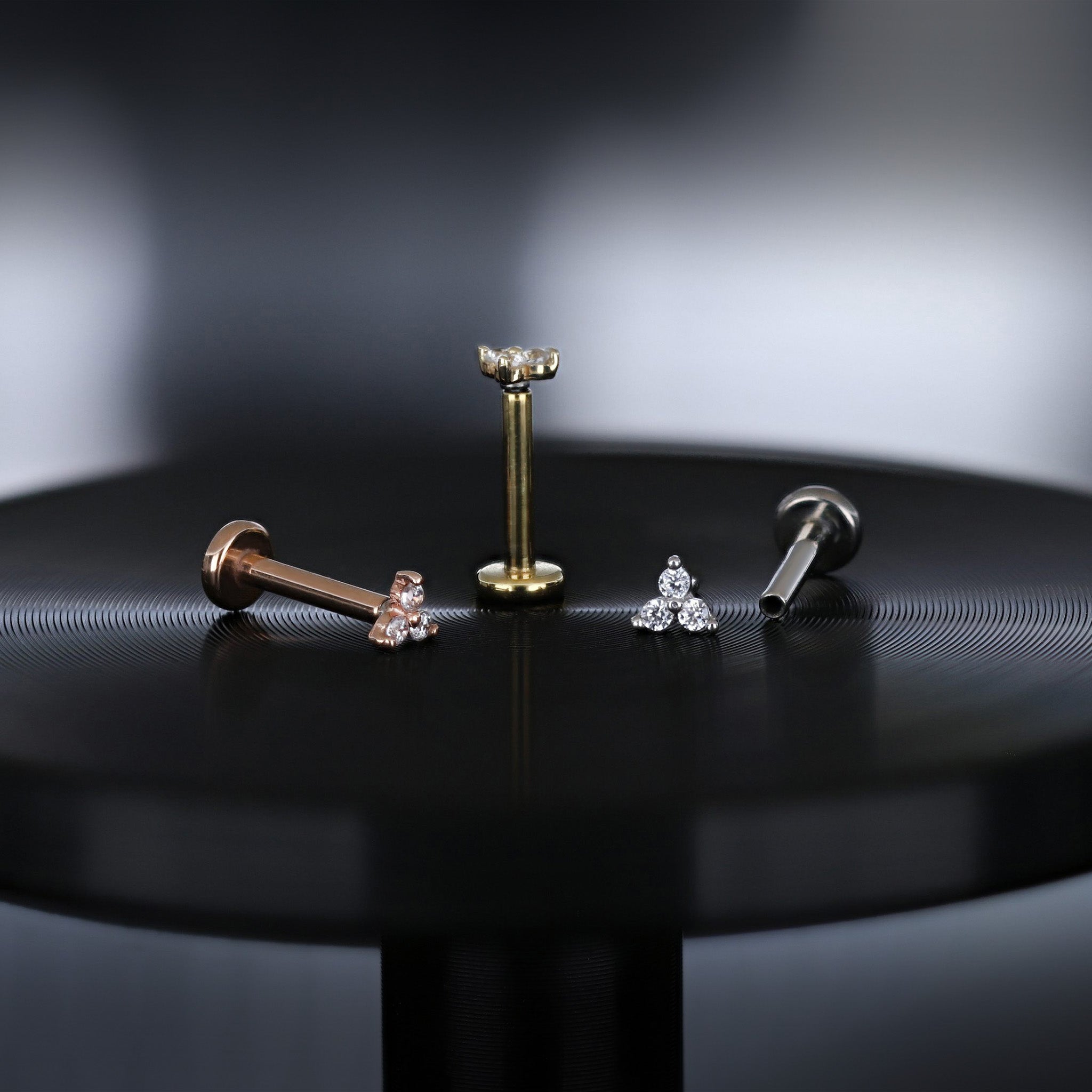 Micro Triangle CZ Flat Back Stud