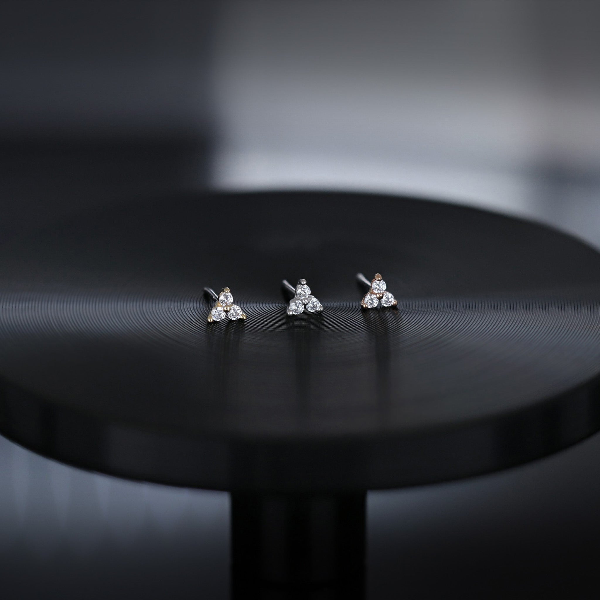 Micro Triangle CZ Flat Back Stud