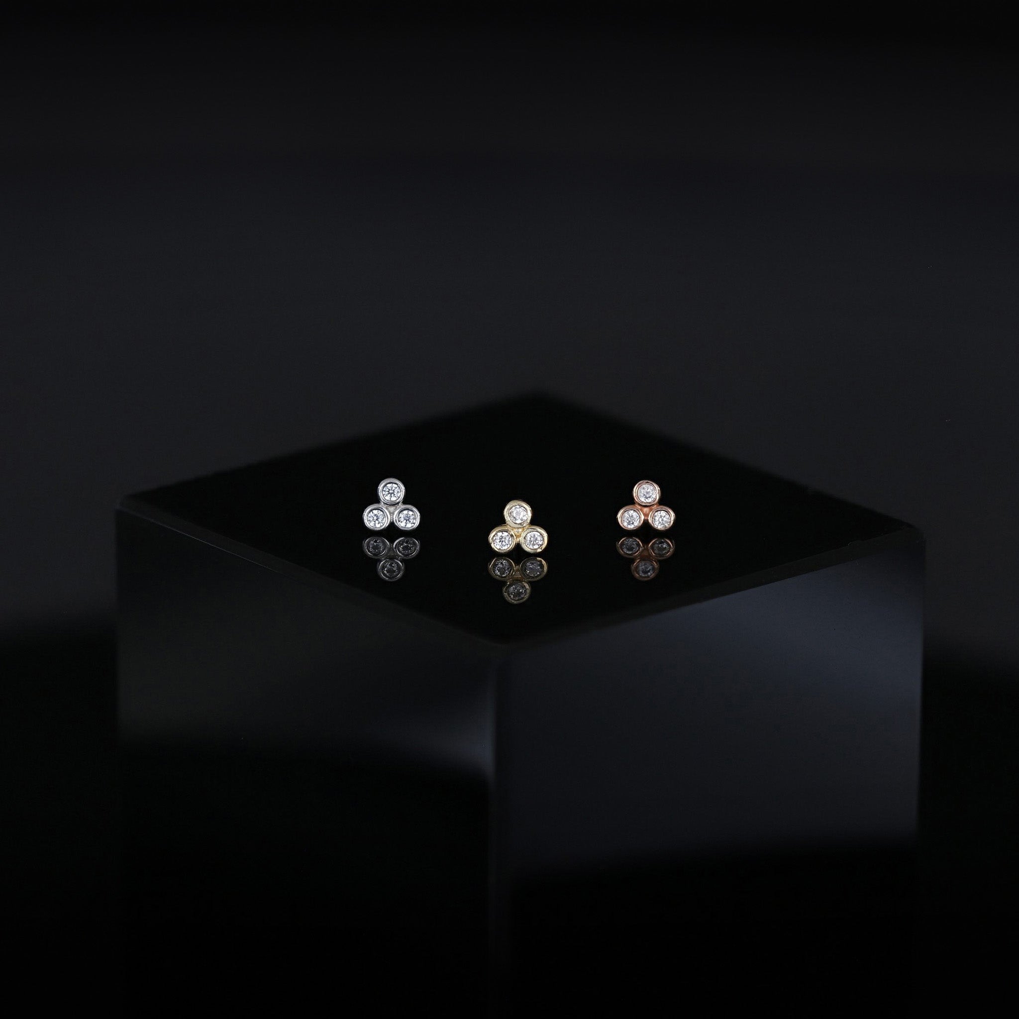Micro Cluster CZ Flat Back Stud