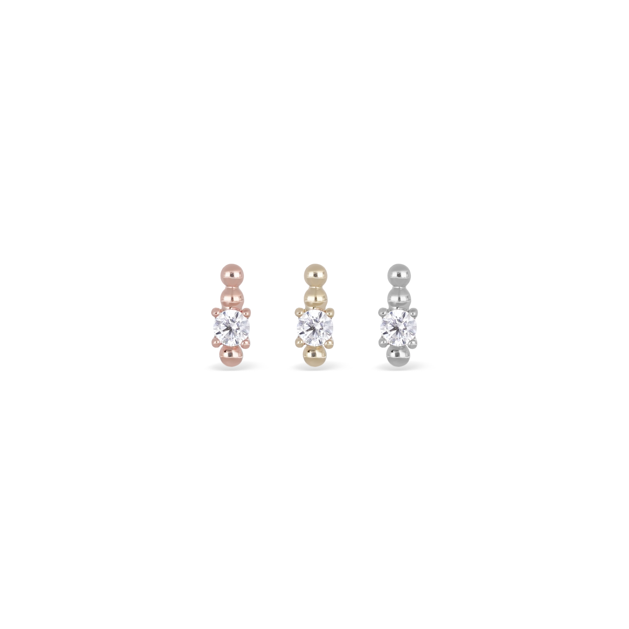 Mirco Bead Drop CZ Flat Back Stud