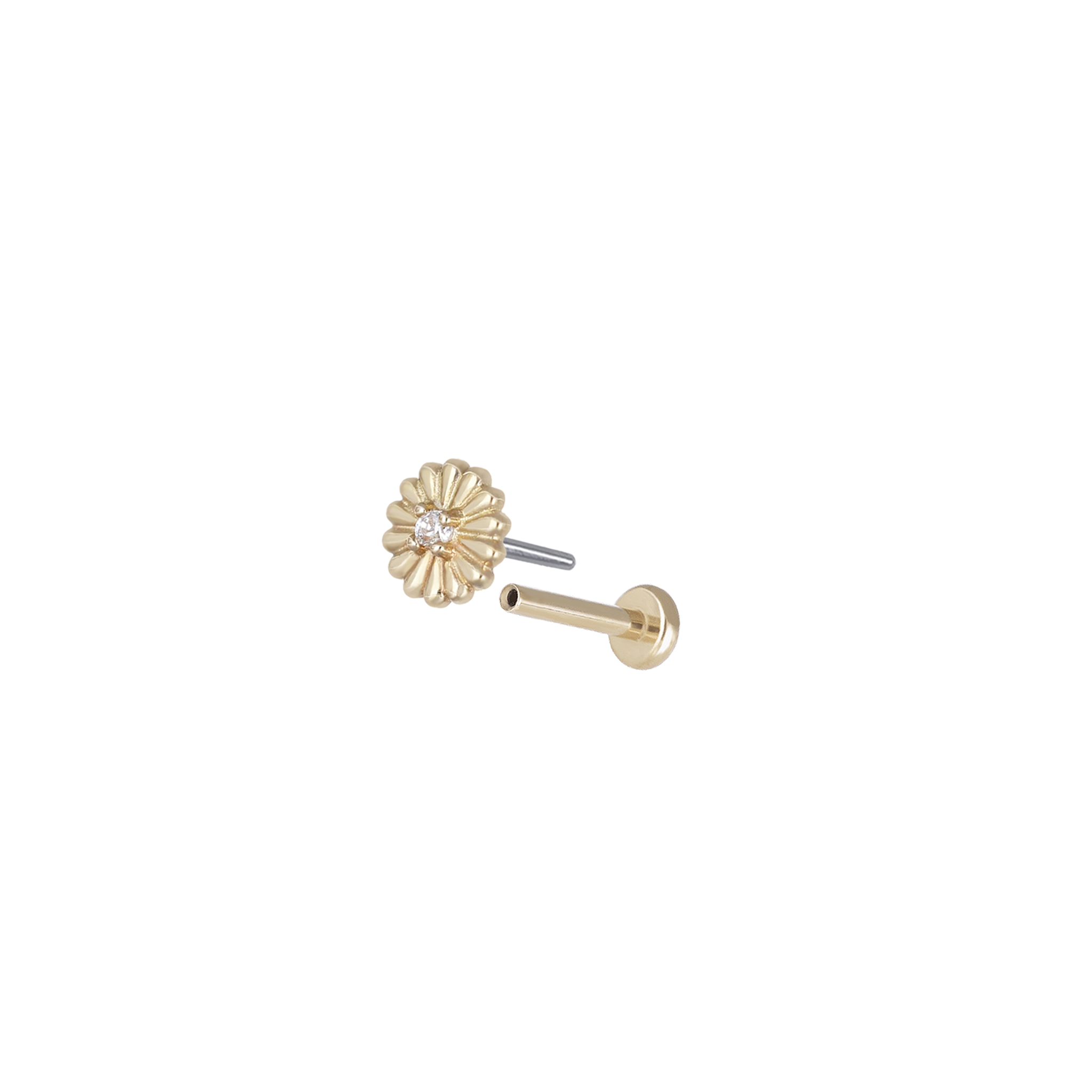 Petite CZ Bloom Flat Back Stud