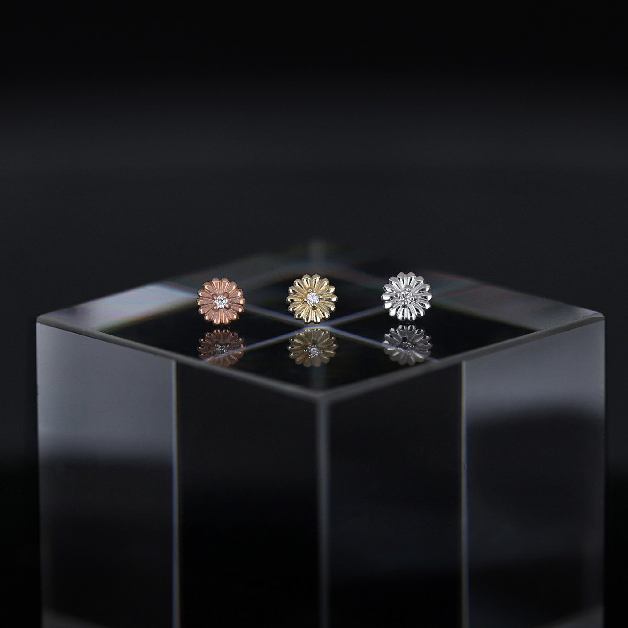 Petite CZ Bloom Flat Back Stud