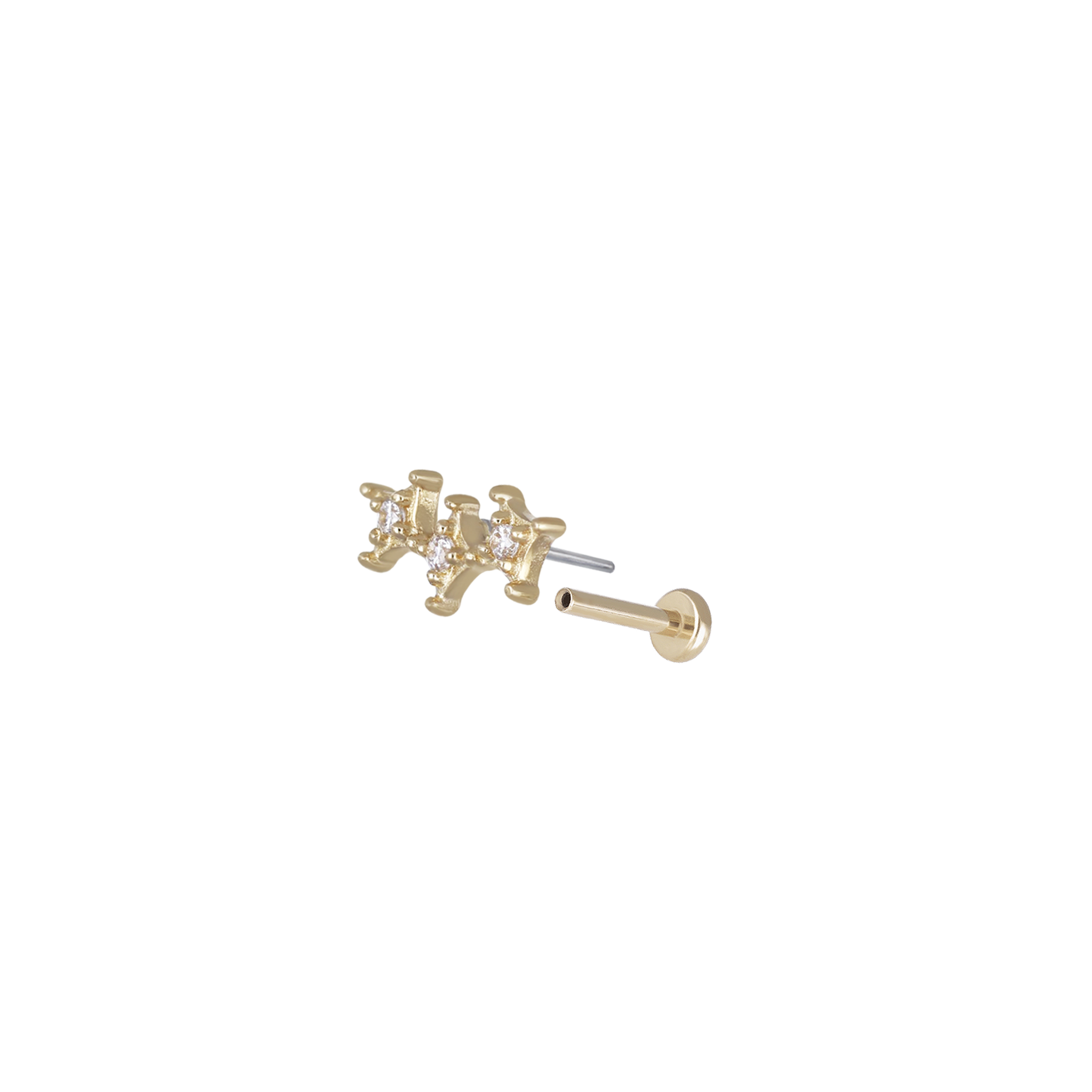 Petite Crown CZ Flat Back Stud