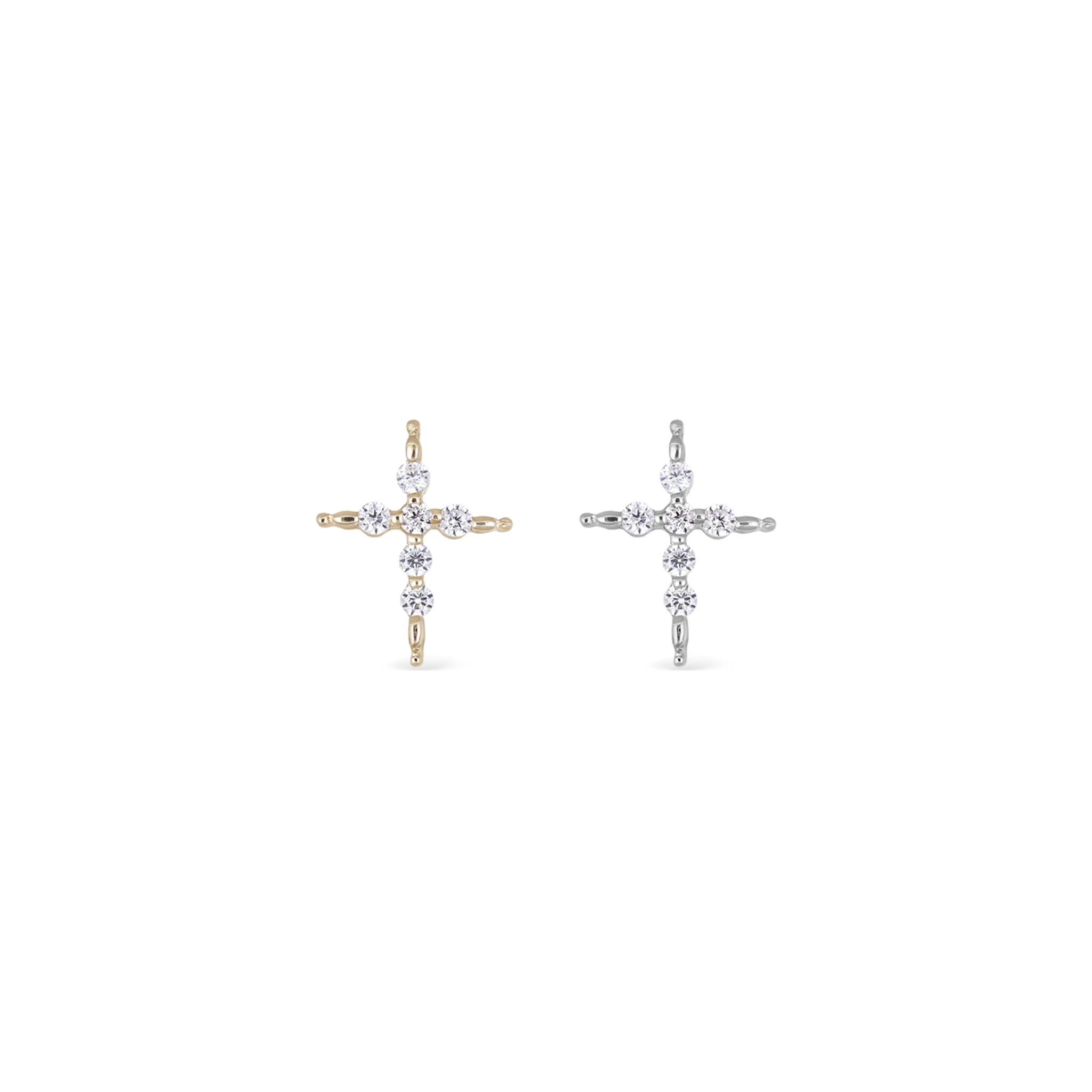 Delicate CZ Cross Flat back stud