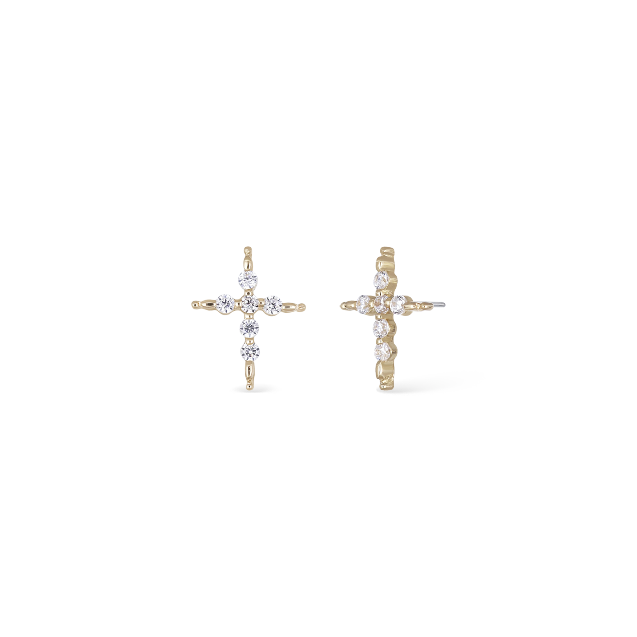 Delicate CZ Cross Flat back stud