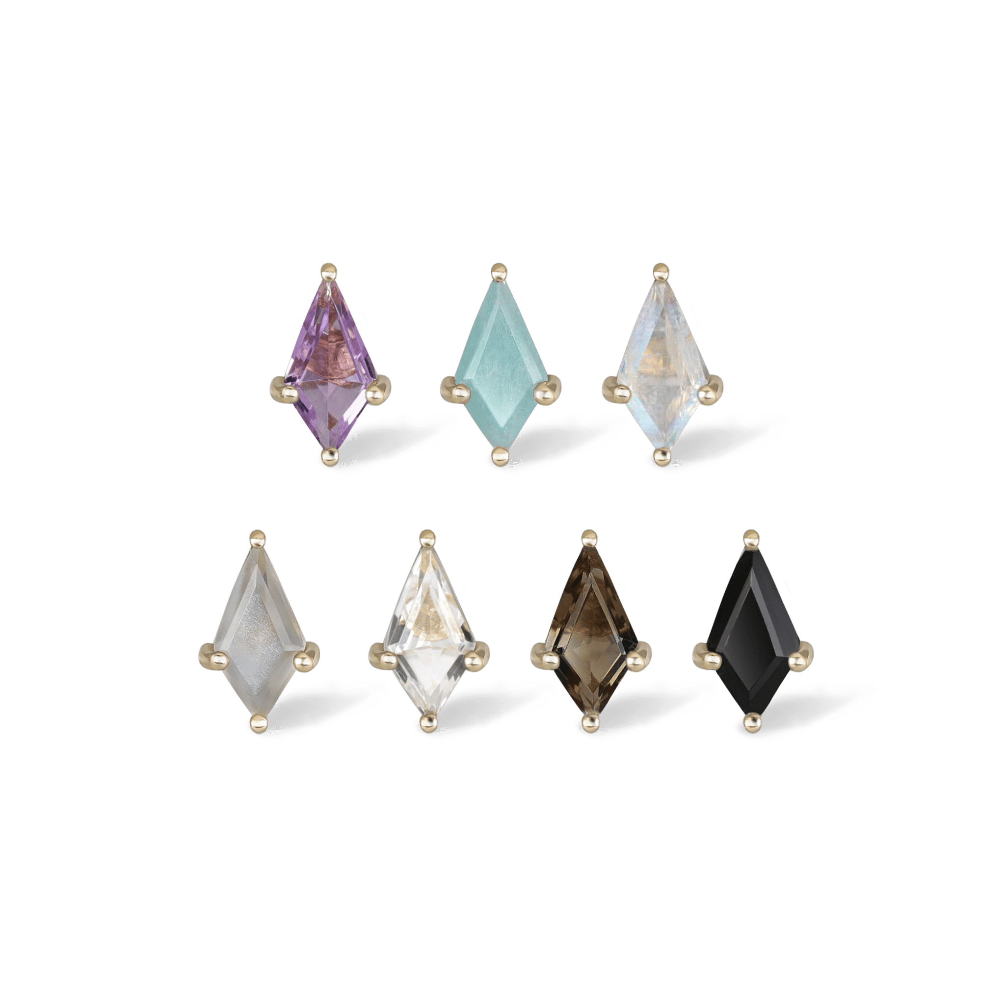 BEATTI Threadless Ends Gold / Amethyst Siera • Natural Gemstone Threadless Ends BTE014 Siera • Natural Gemstone Threadless Ends