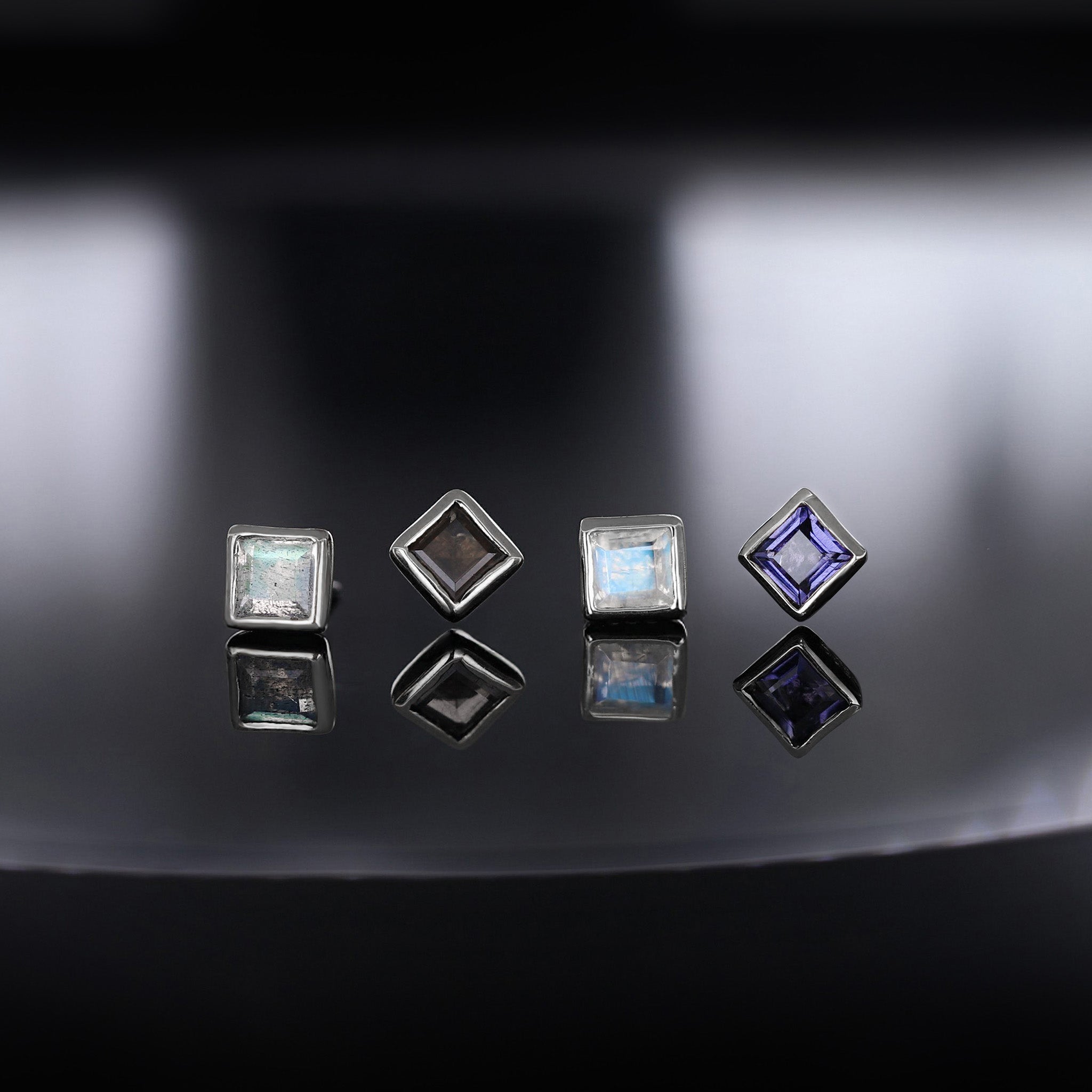 Maya • Natural Gemstone Flat Back Earring