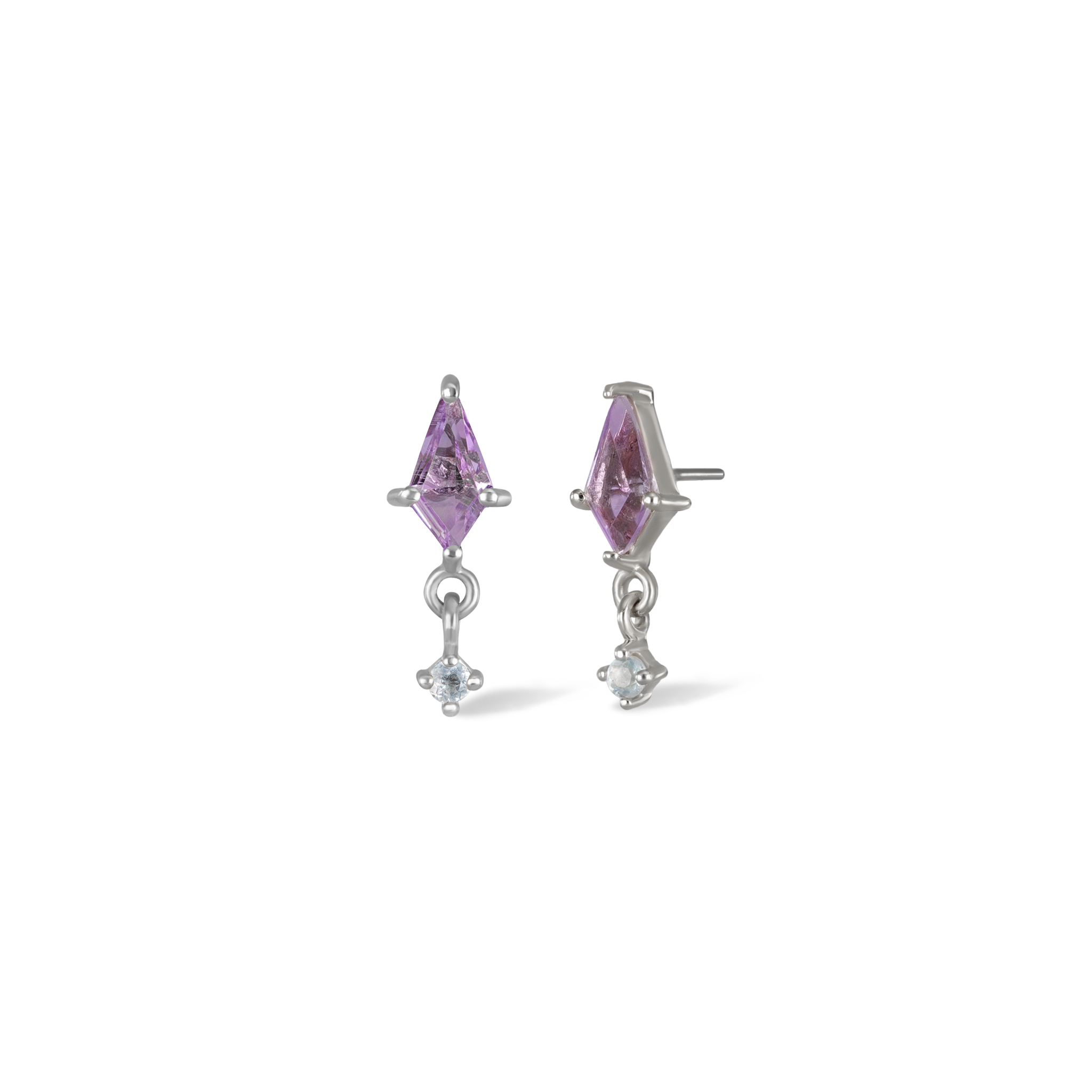 Celeste • Amethyst Moonstone Threadless Ends