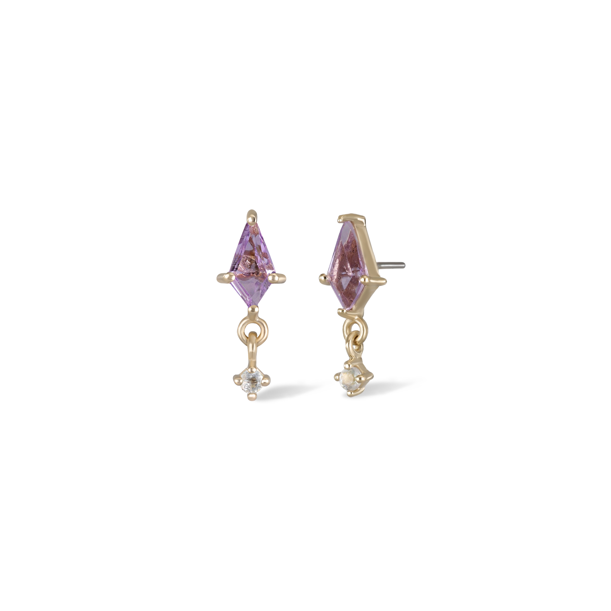 Celeste • Amethyst Moonstone Threadless Ends