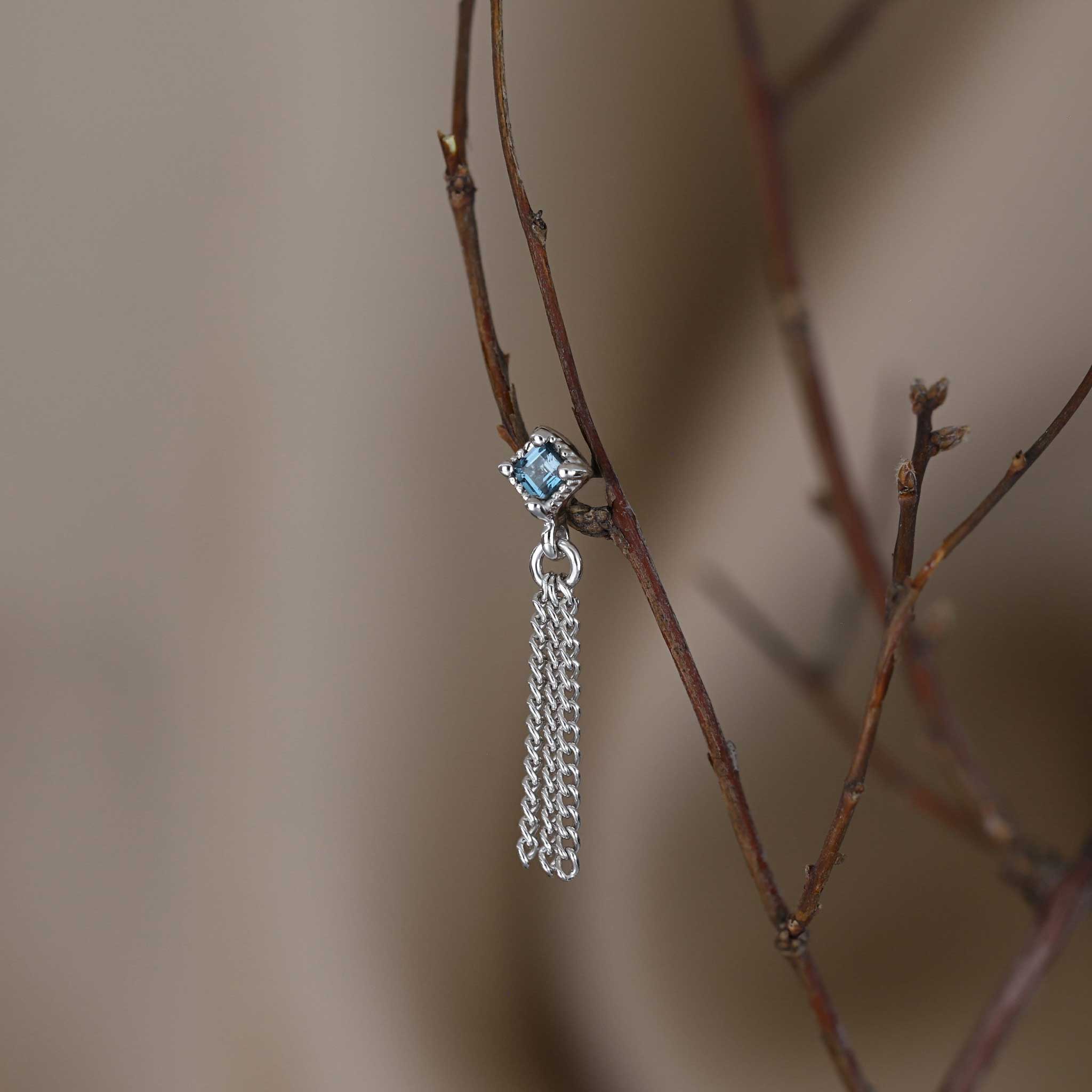 Tali • Gemstone Tassel Flat Back Stud