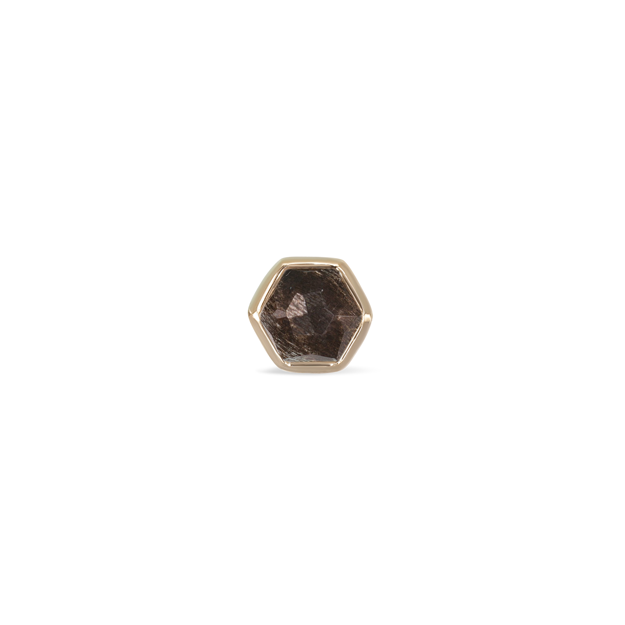 Aria •  14K Gold Black Labradorite Threadless Ends • HoneyComb