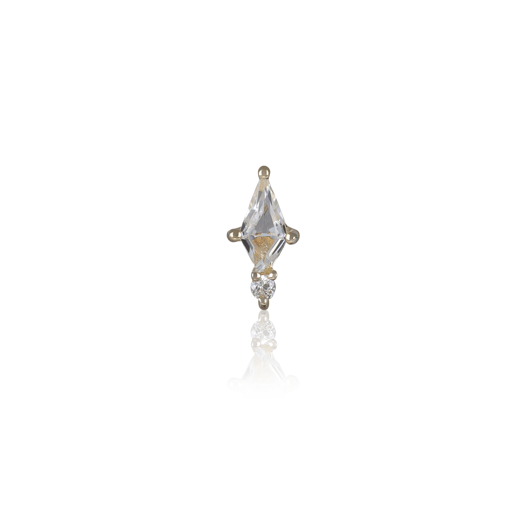 Nyx • Tiny Kite White Topaz Flat Back Stud