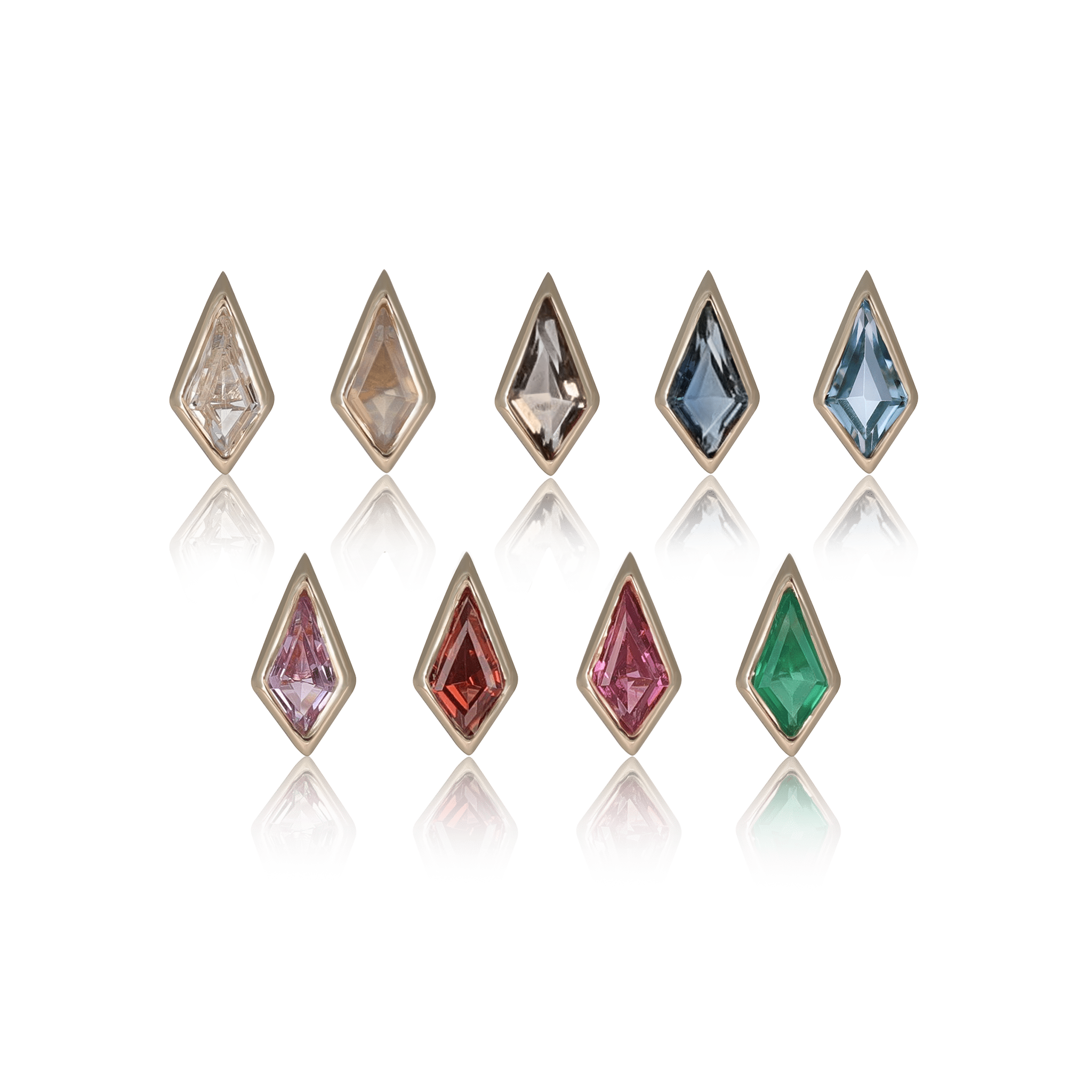 Zenith [Small] • 14K Gold Kite Gemstone Threadless End