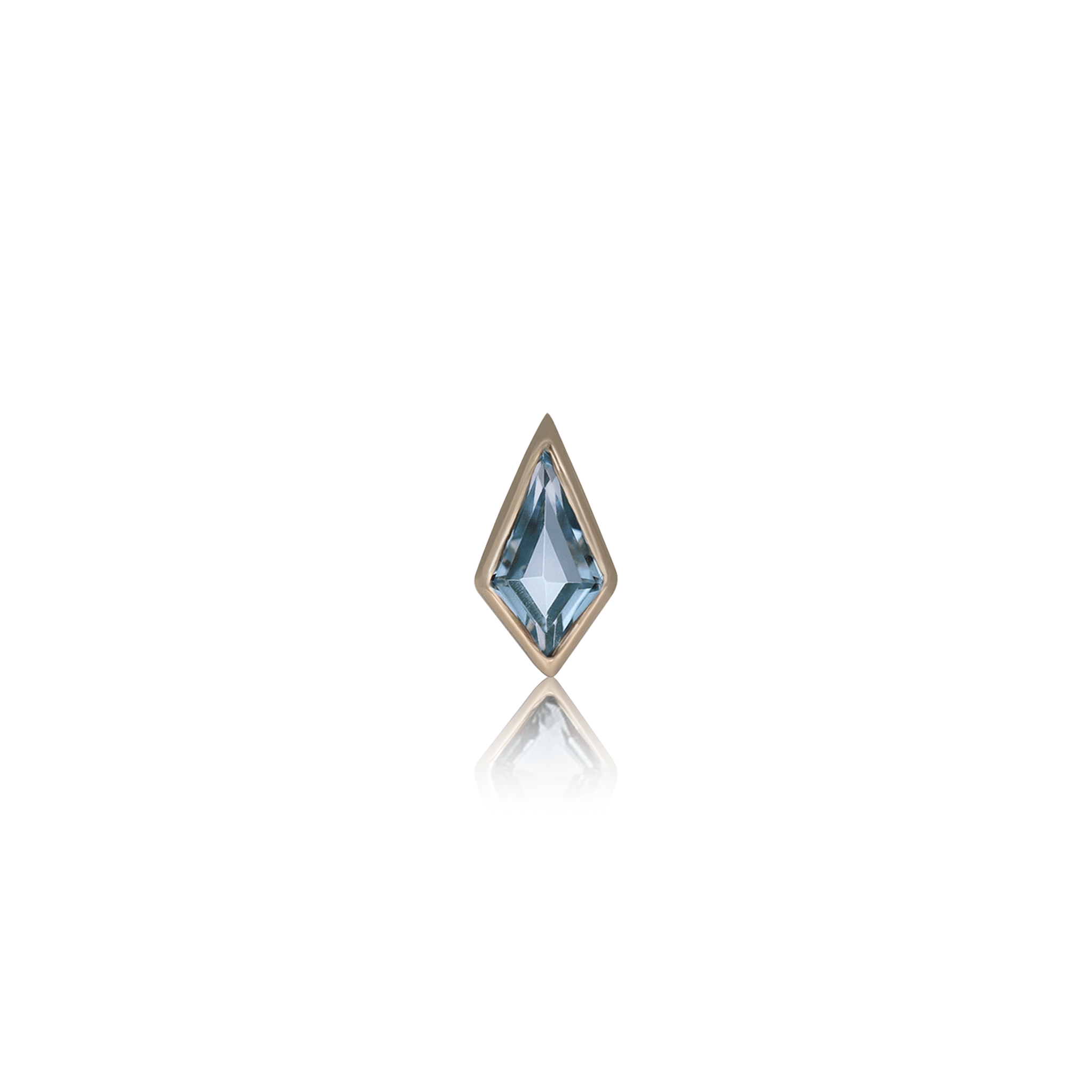 Zenith [Small] • 14K Gold Kite Gemstone Threadless End