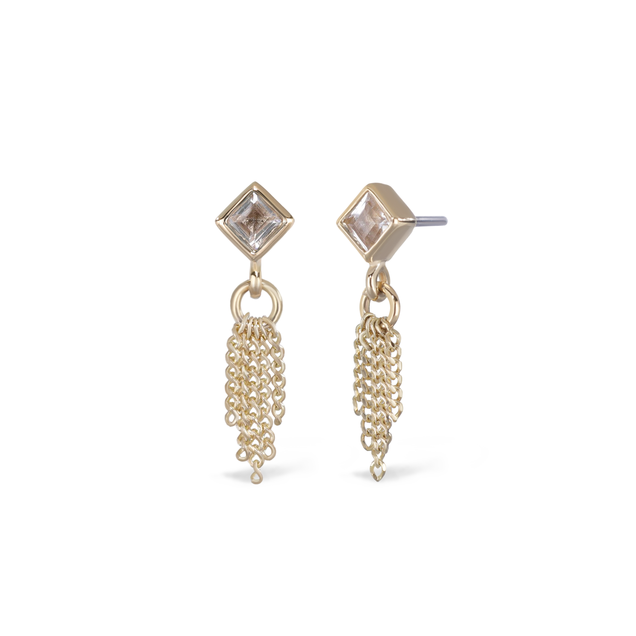 Miel • White Topaz 5 Curb Chain Tassel