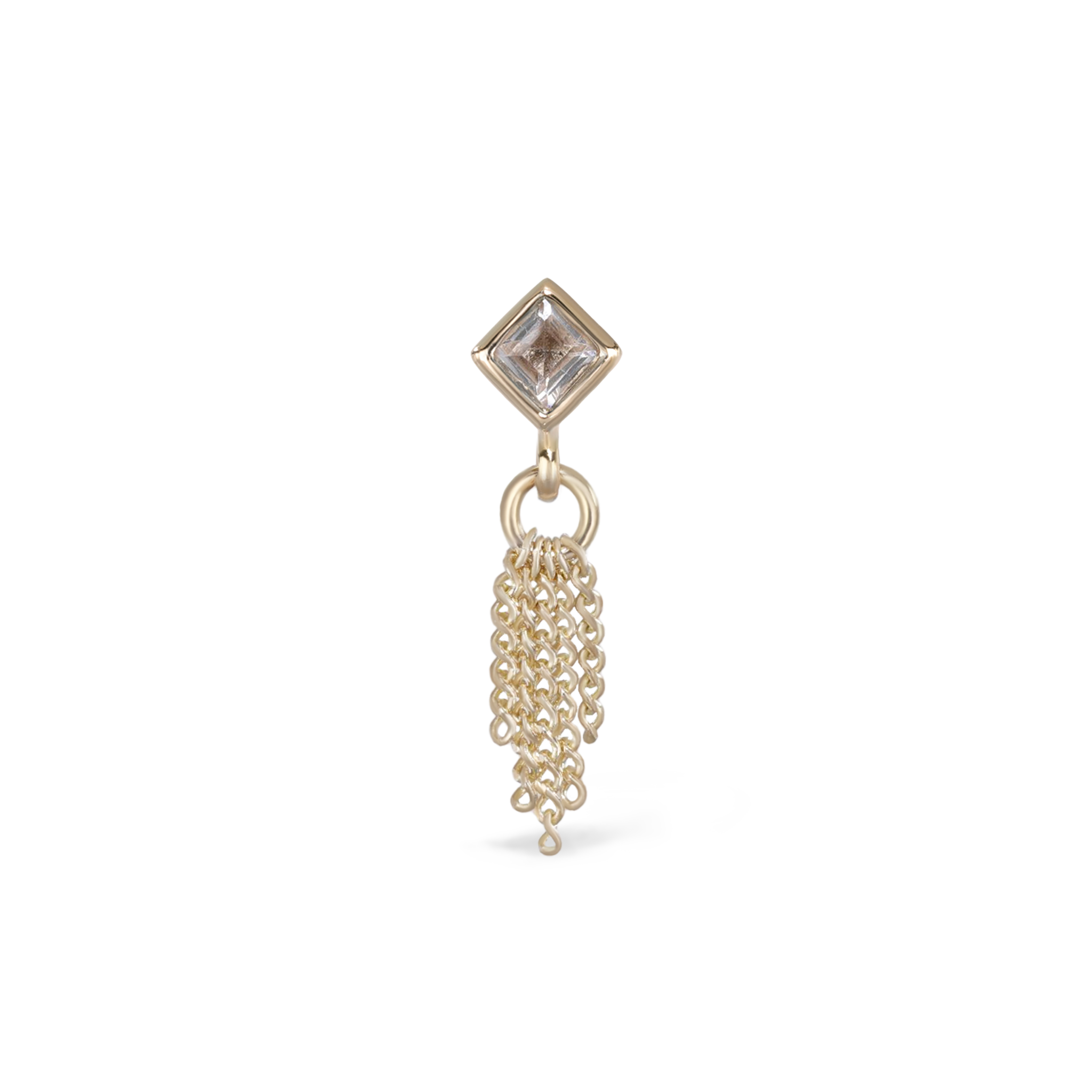 Miel • White Topaz 5 Curb Chain Tassel