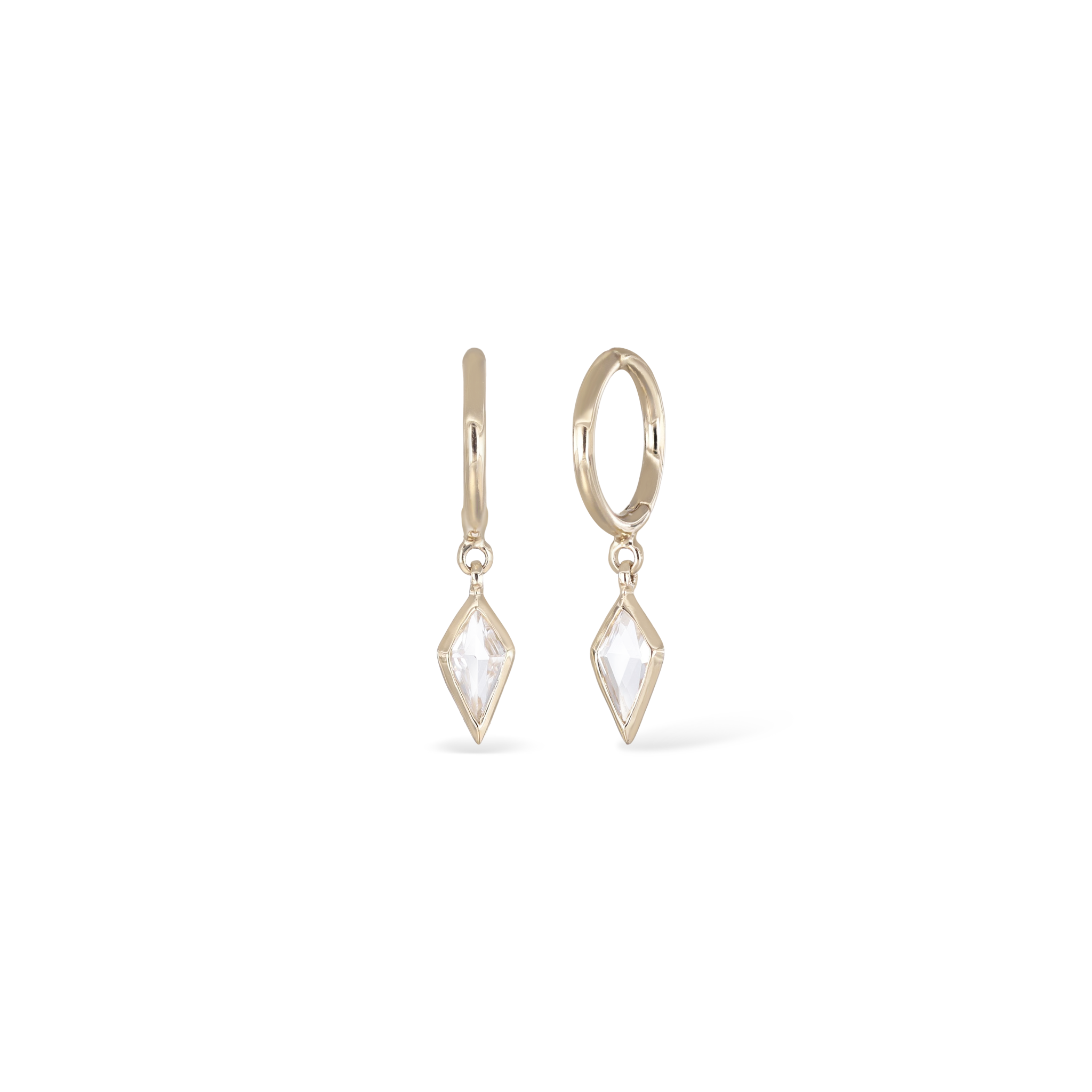 Kite White Topaz Dangle Clicker Hoop