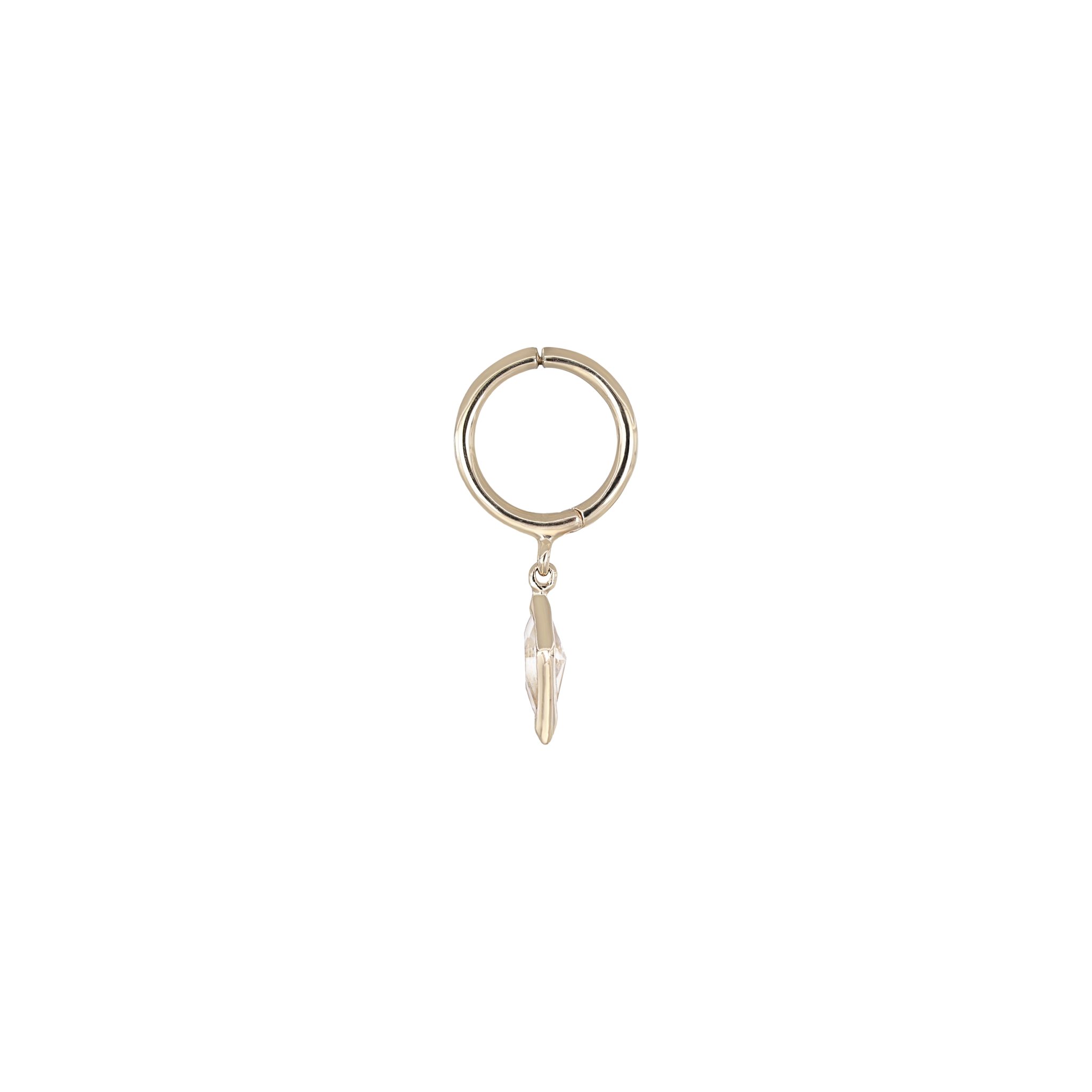 Kite White Topaz Dangle Clicker Hoop