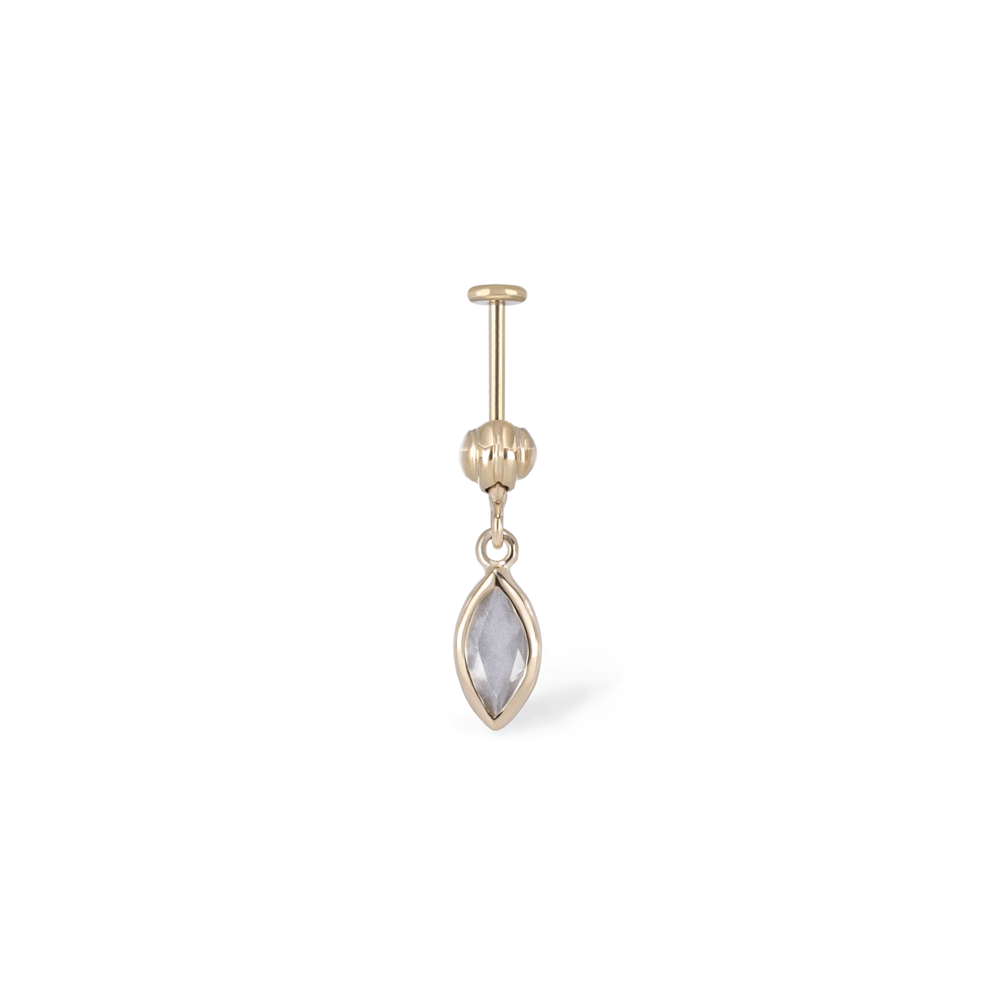 Aris Drop Threadless Flat Back Stud