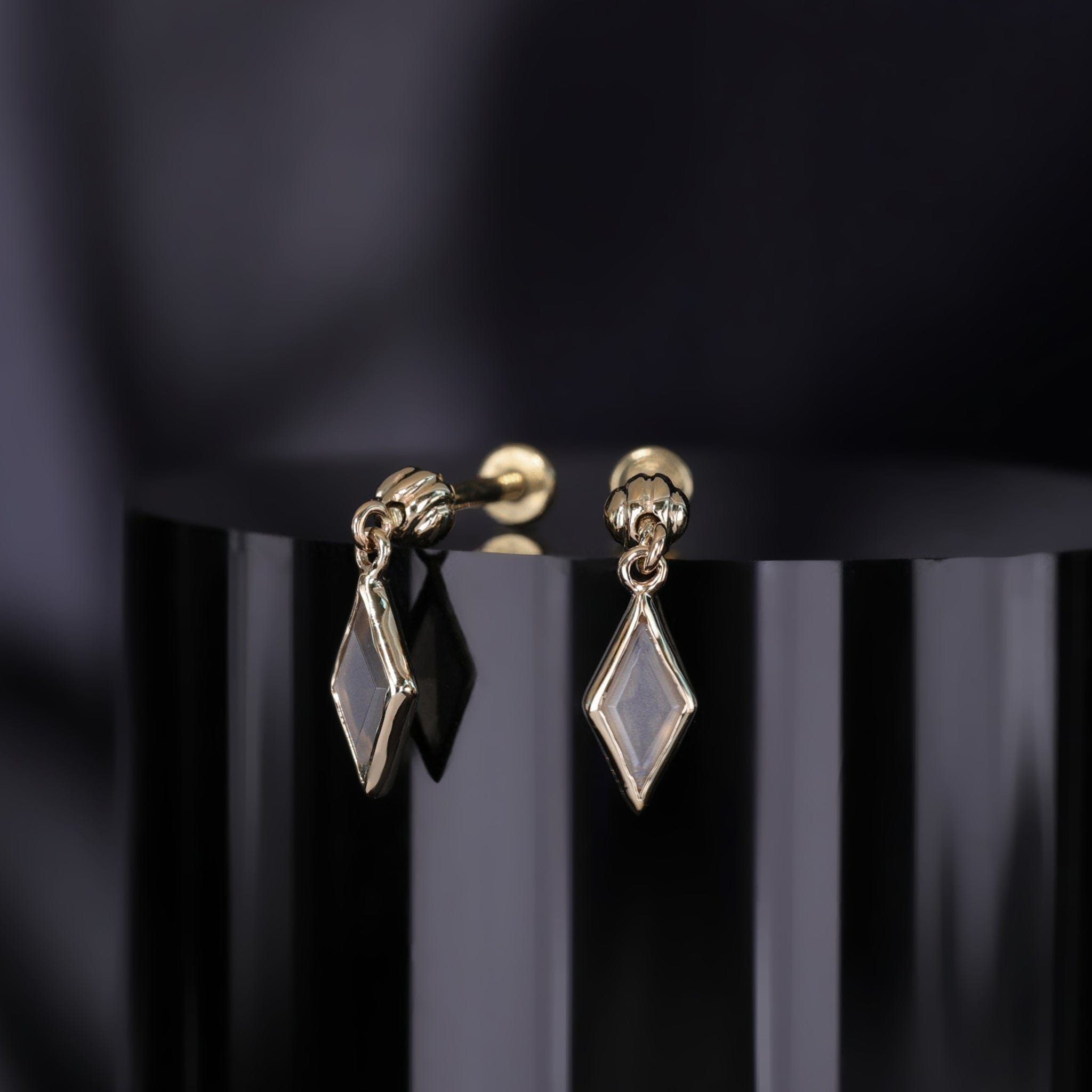 Xena Drop Threadless Flat Back Stud