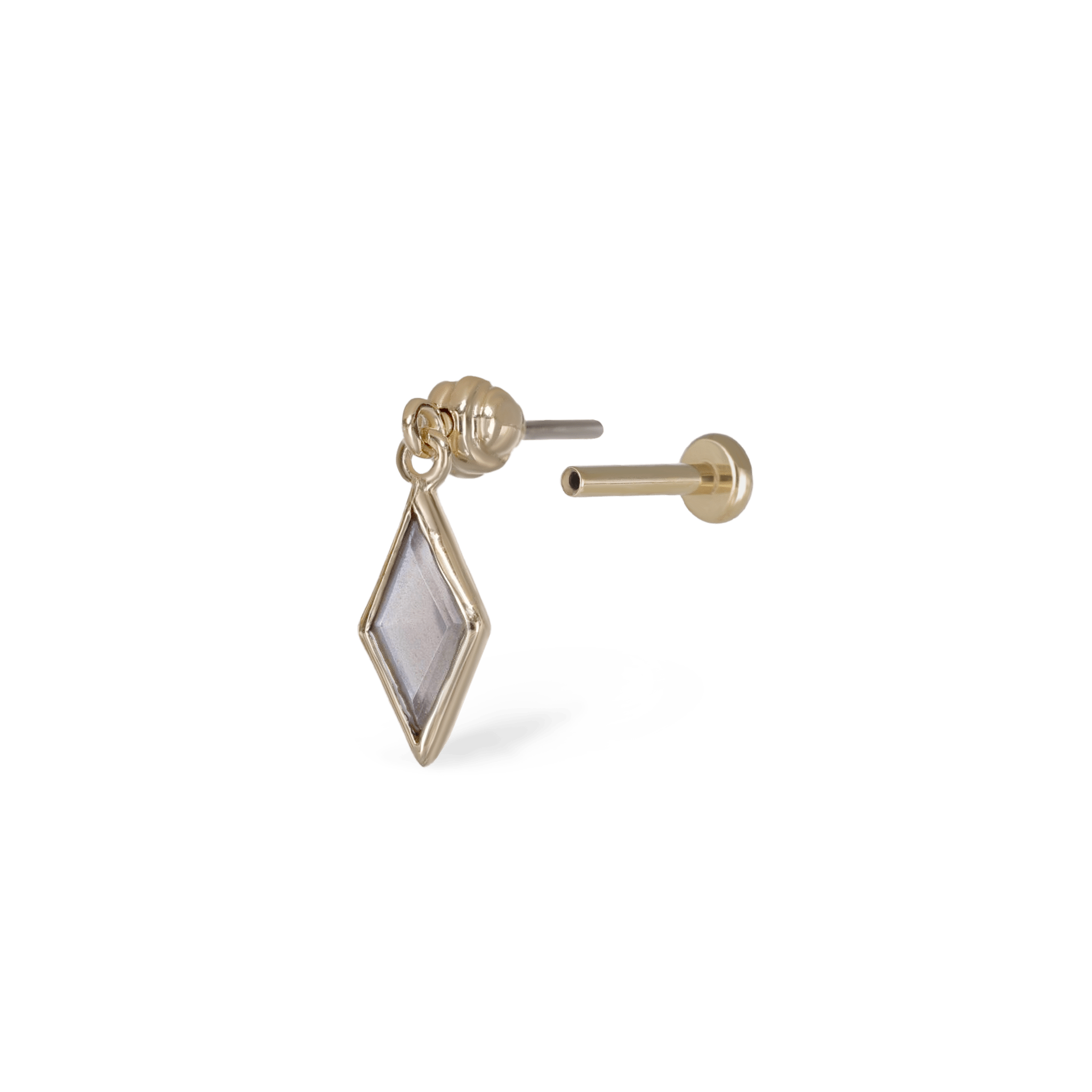 Xena Drop Threadless Flat Back Stud