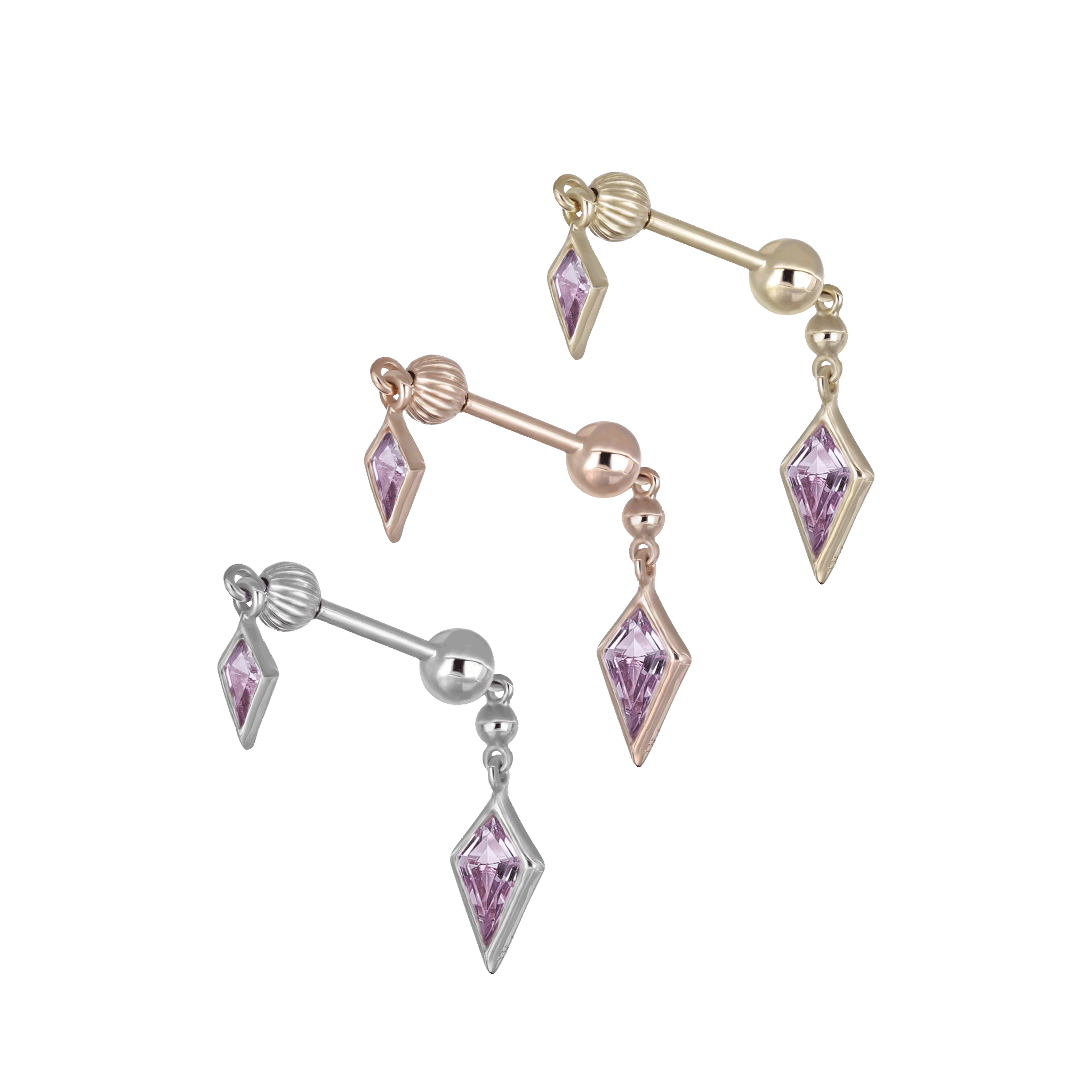 Vira • Kite Gemstone Double Barbell – Internally Threaded BEATTI