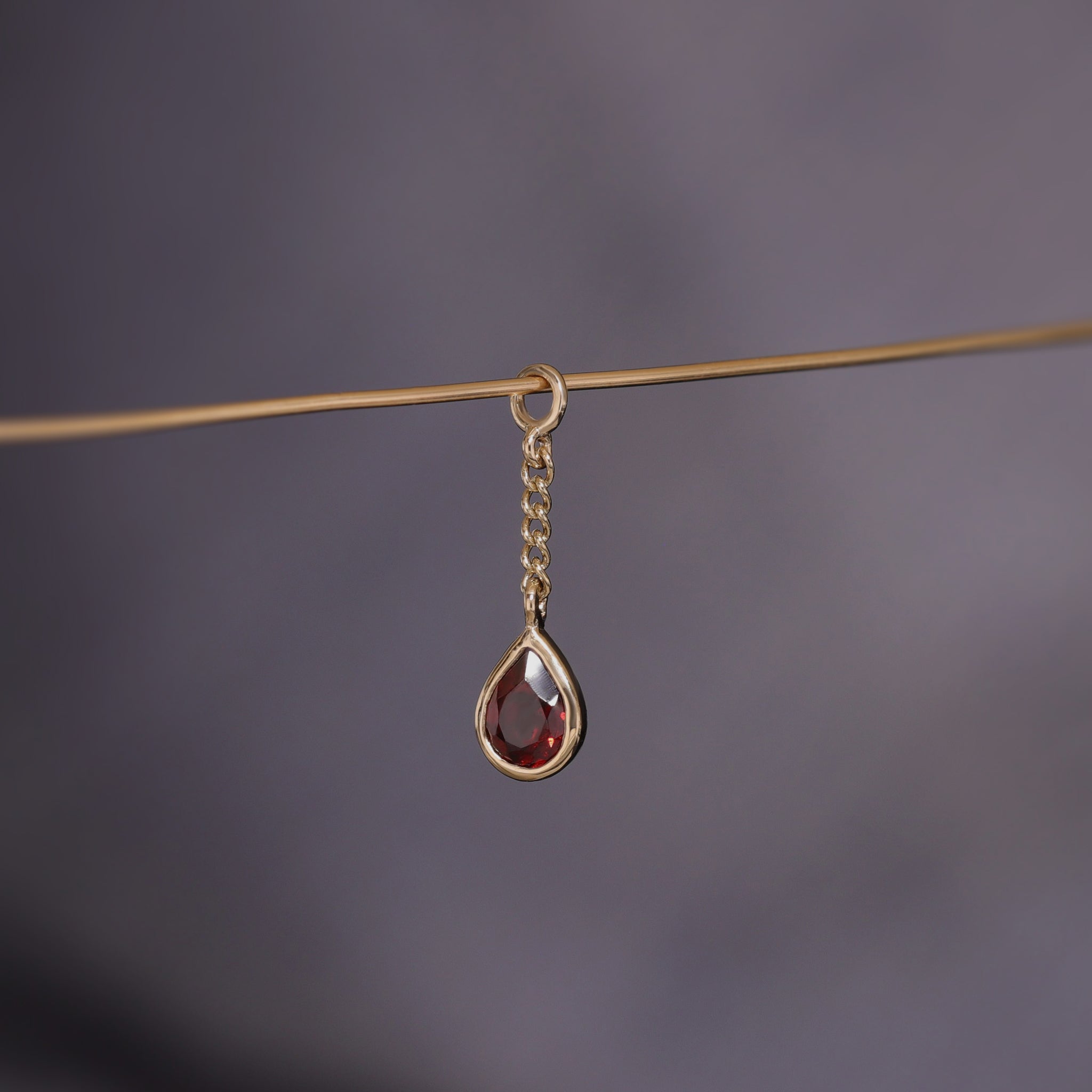 Juno  • Teardrop Gemstone Chain Charm