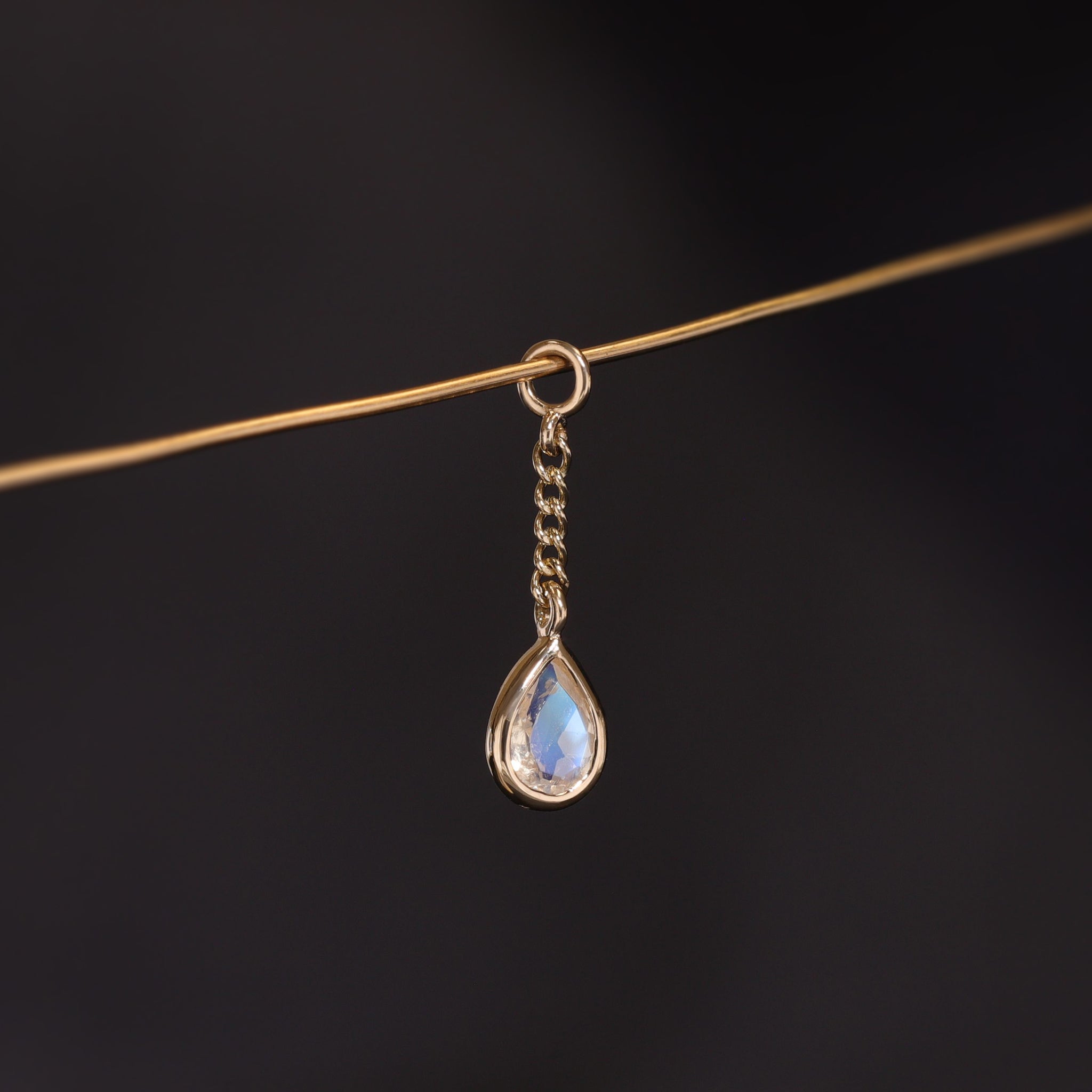 Juno  • Teardrop Gemstone Chain Charm