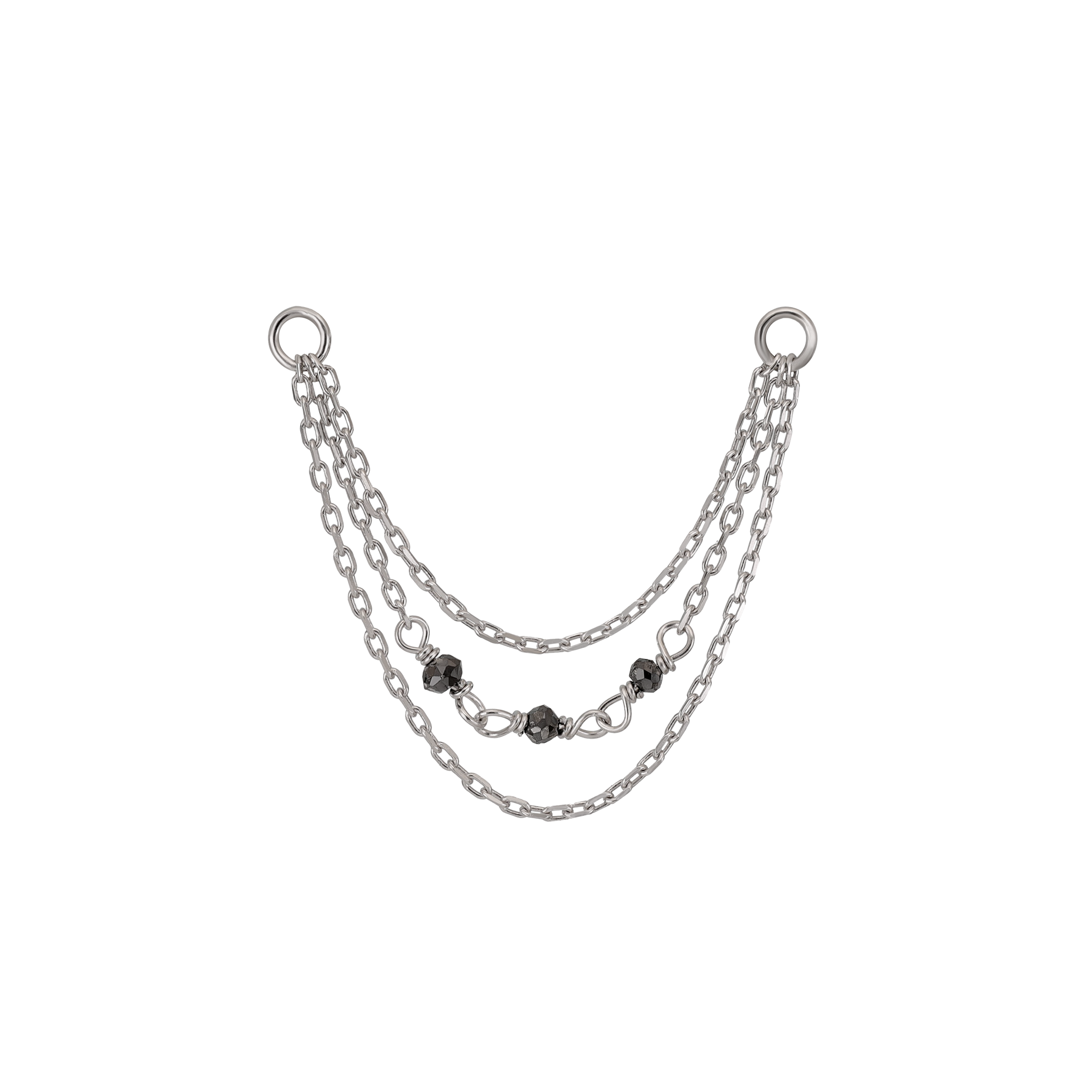 Sisley • Black Diamond Bead Triple Cable Chain Attachment