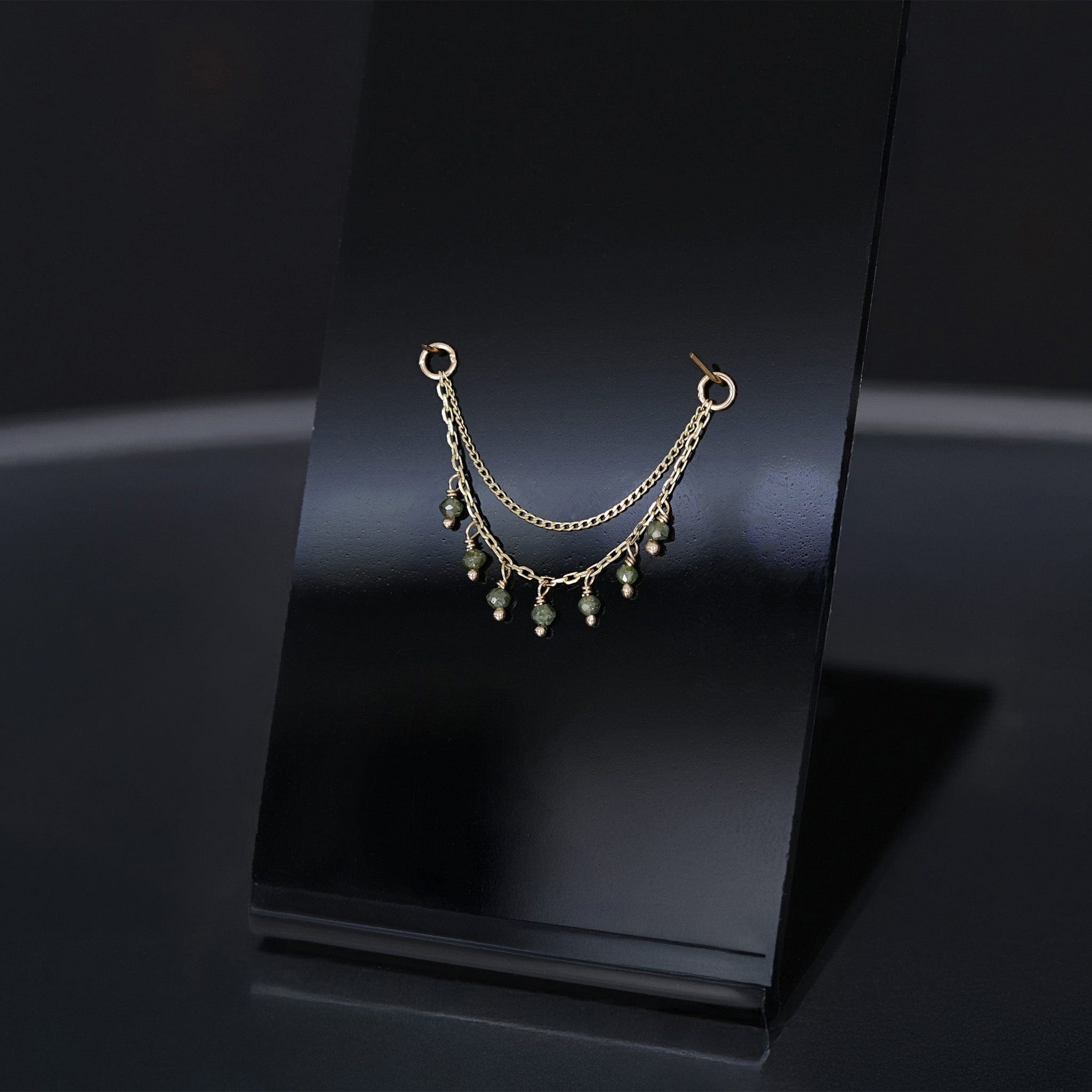 BEATTI Chain Attachments Gold Santal III • Green Diamond Beads Double Drape Chain BTFG053A-NEW GD Santal III • Green Diamond Beads Double Drape Chain