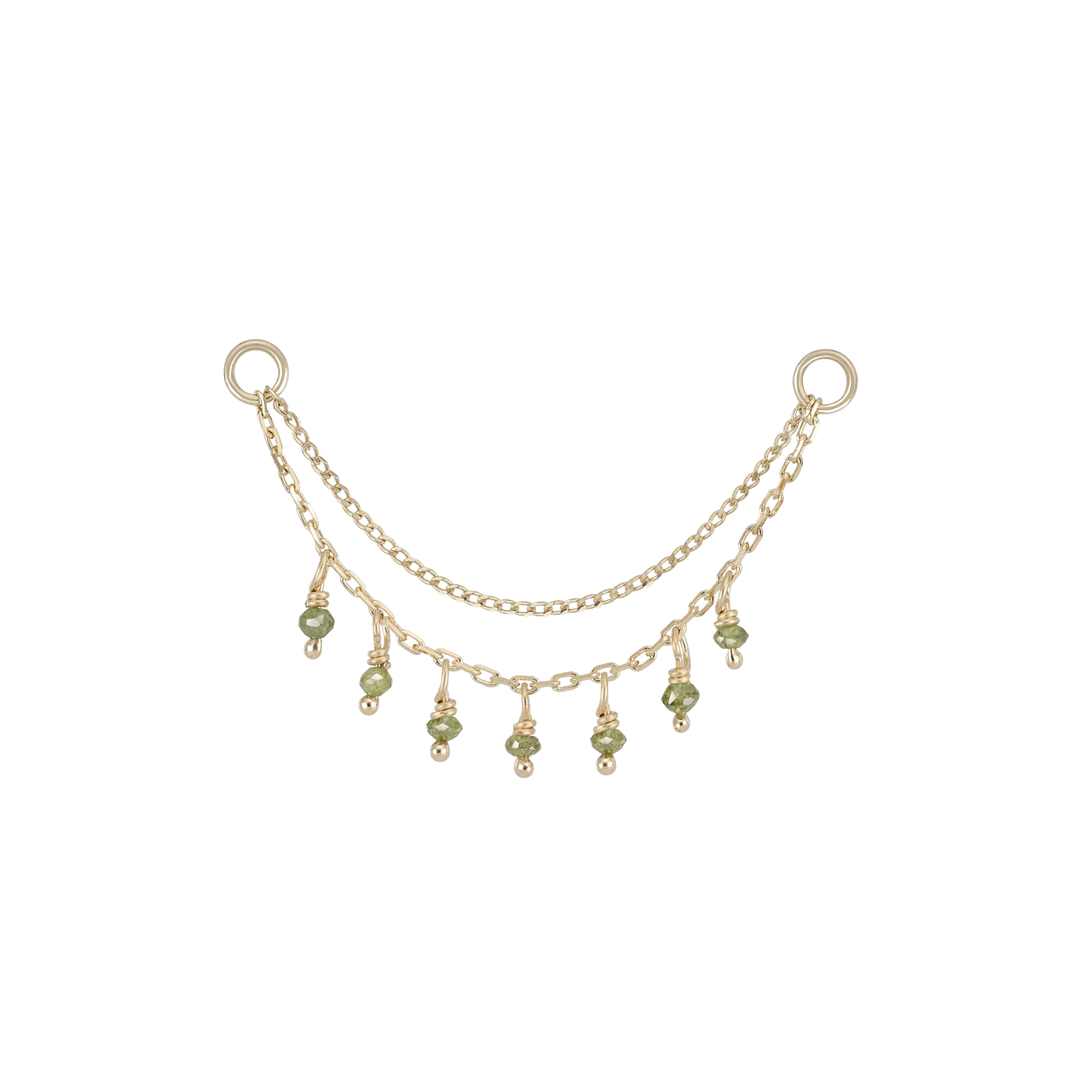 BEATTI Chain Attachments Gold Santal III • Green Diamond Beads Double Drape Chain BTFG053A-NEW GD Santal III • Green Diamond Beads Double Drape Chain