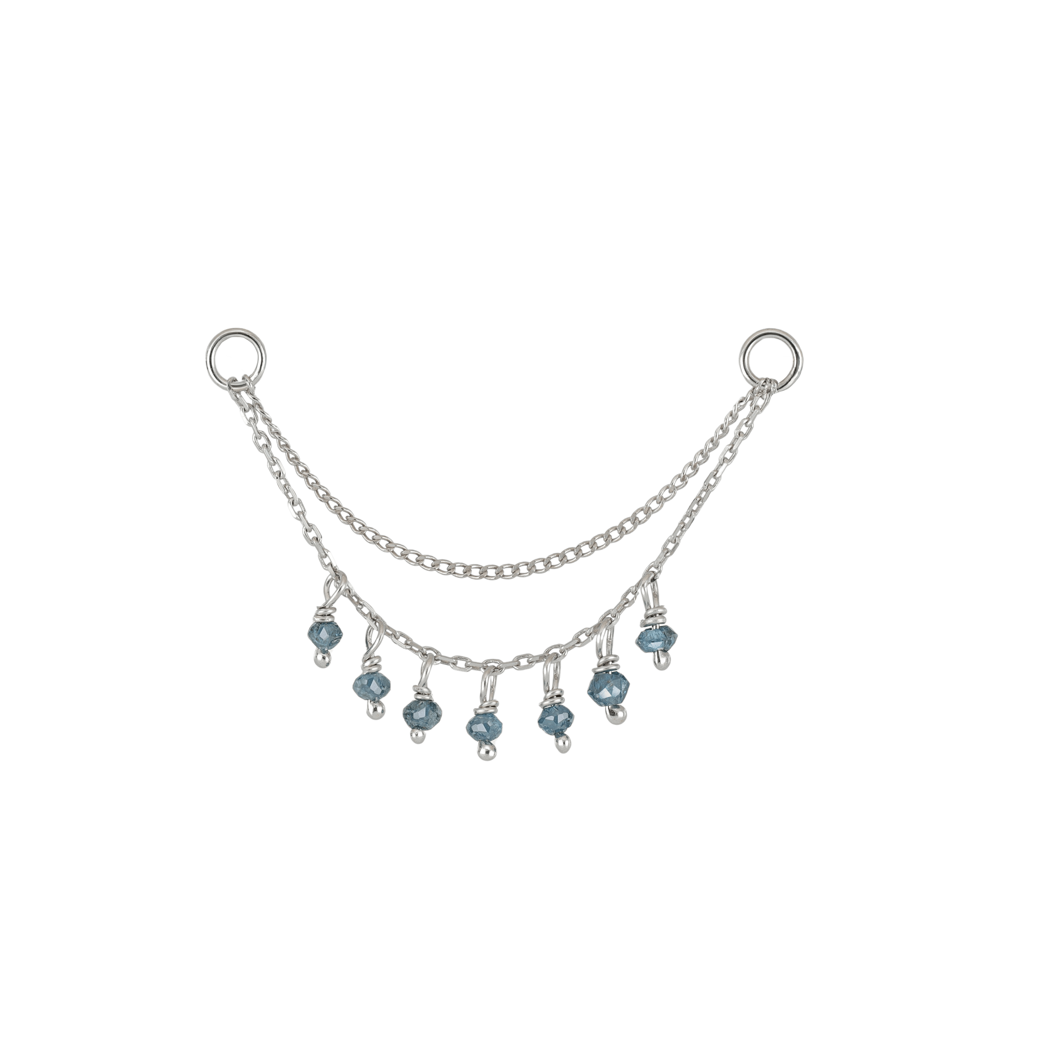 Santal III • Natural Diamond Beads Double Drape Chain