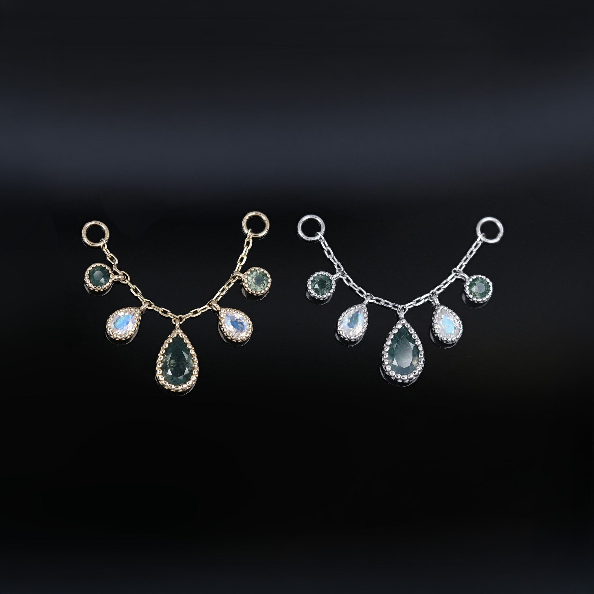 Colette • Moss Agate & Moonstone