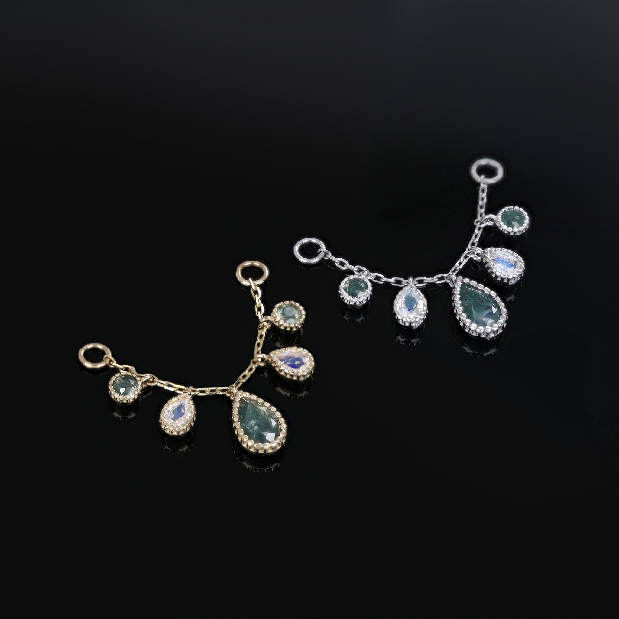 Colette • Moss Agate & Moonstone