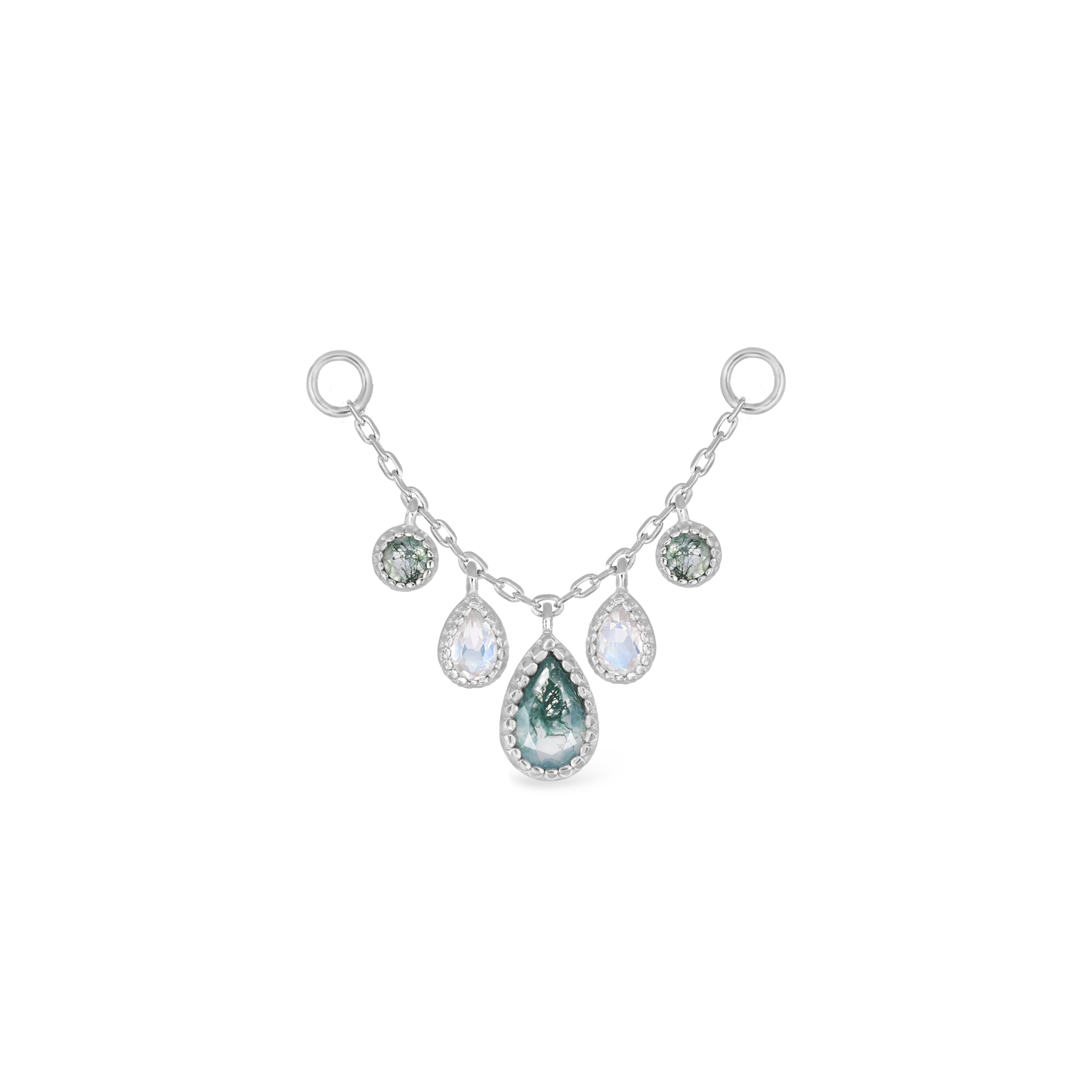 Colette • Moss Agate & Moonstone