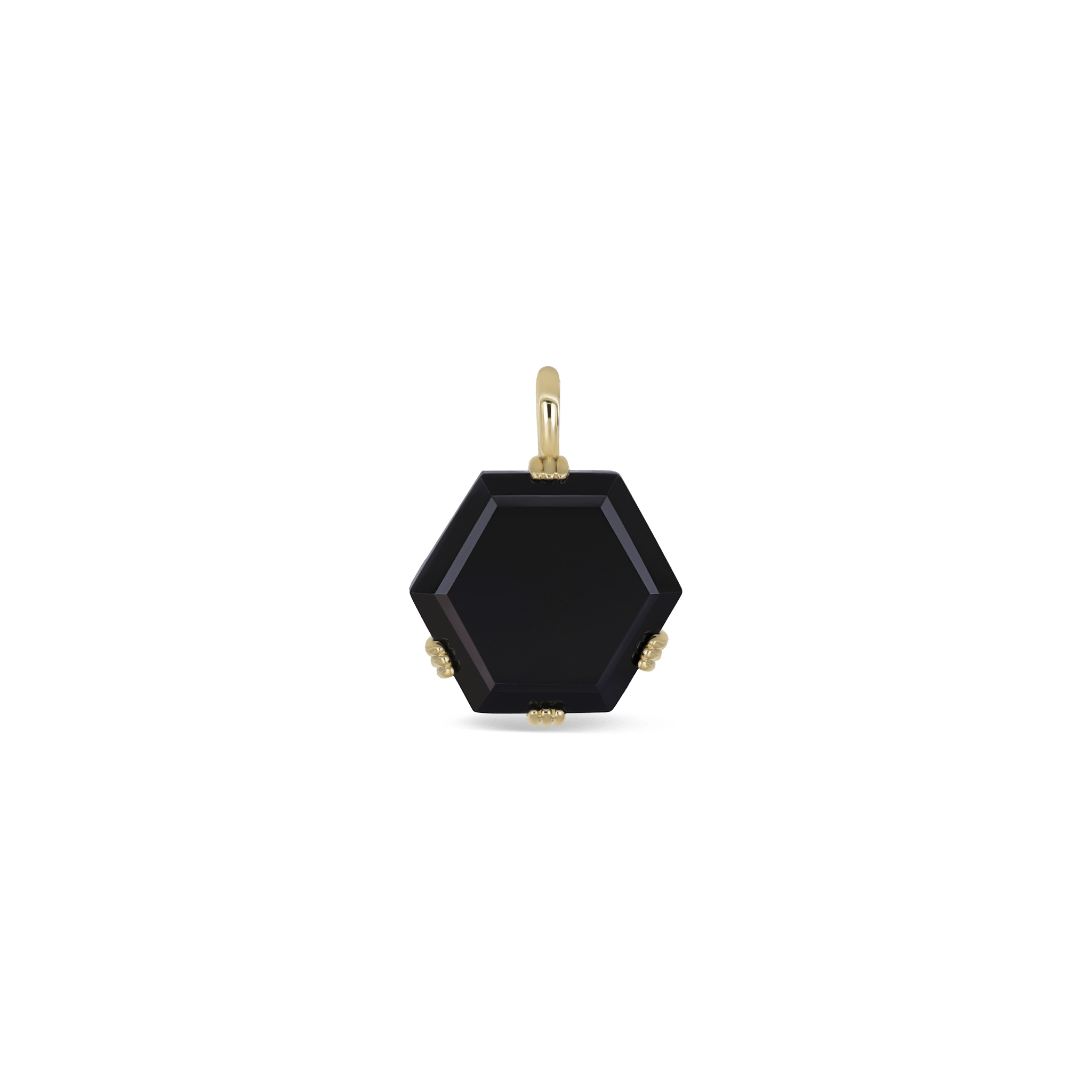 BEATTI Pendants Gold / Black Onyx BTP066 • Hexagon Gemstone Necklace Pendant BTP062 BTP066 • Hexagon Gemstone Necklace Pendant