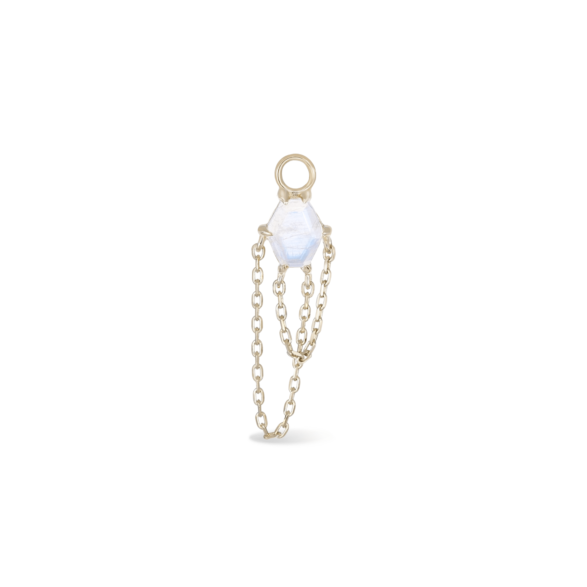 BEATTI Charms Gold / Rainbow Moonstone BTPG087 • Gemstone Tassel Chain Charm BTPG087 MR BTPG087 • Gemstone Tassel Chain Charm