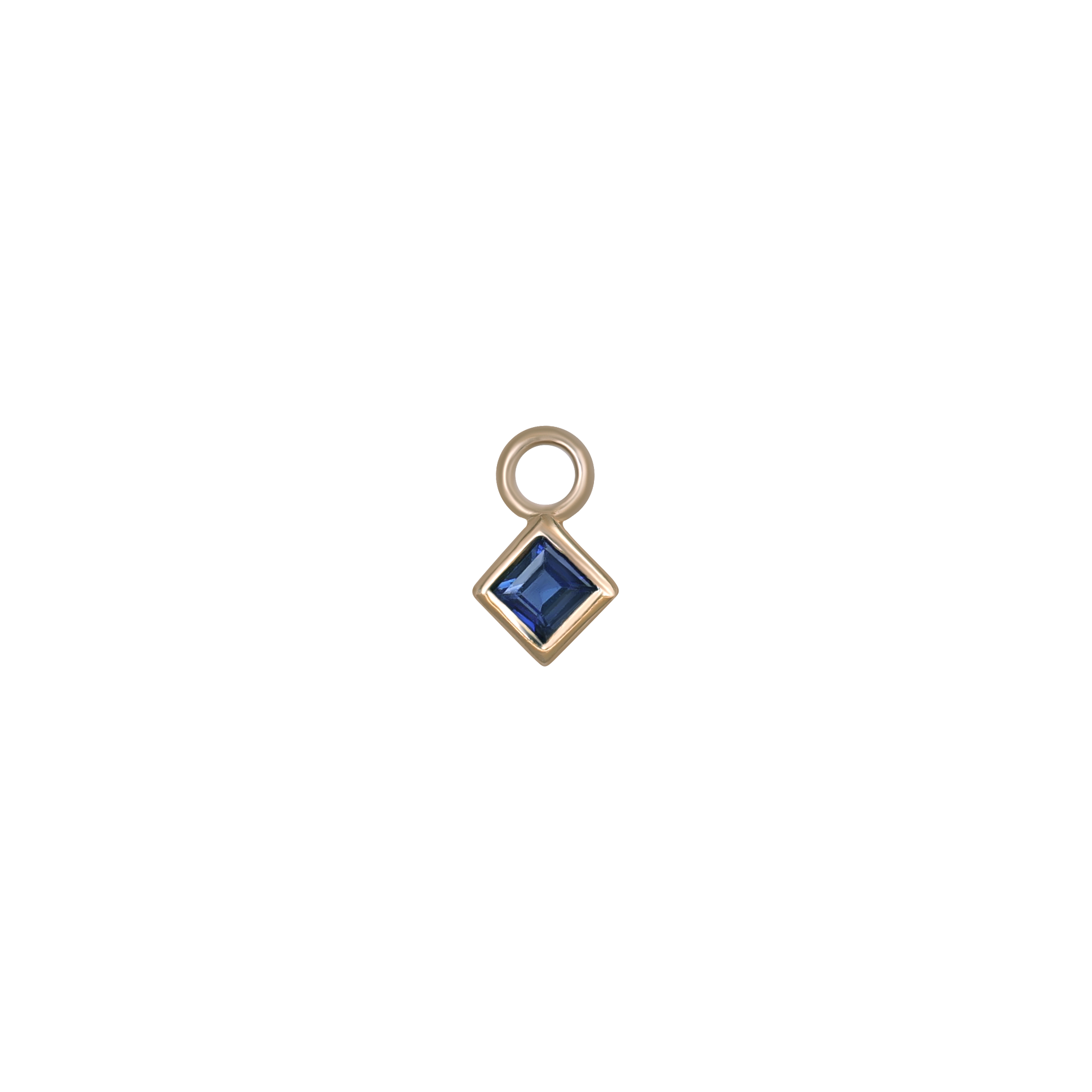 Neo · 14K Gold Princess Cut Gemstone Hoop Charm