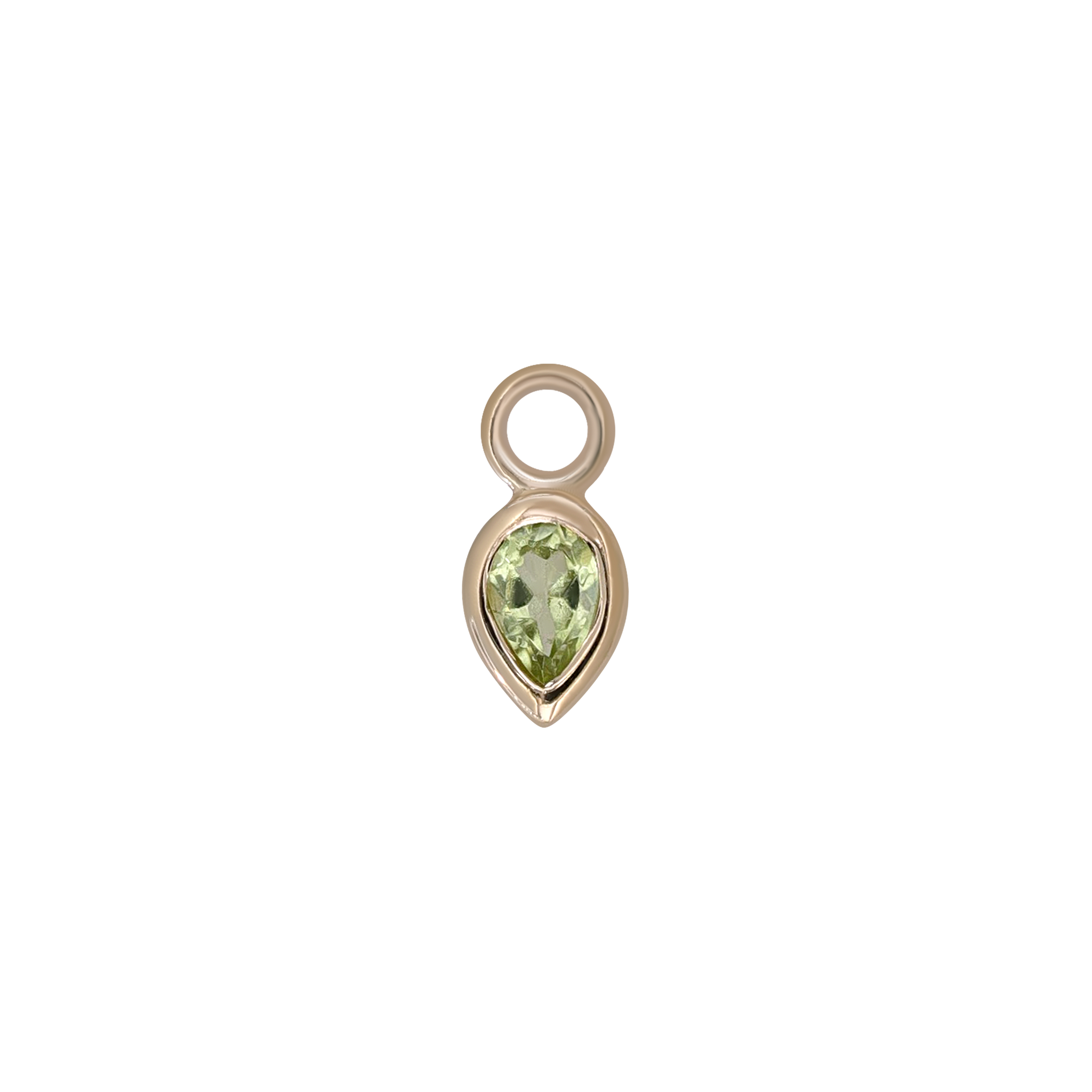 Emma • 14K Gold Pear Cut Gemstone Hoop Charm