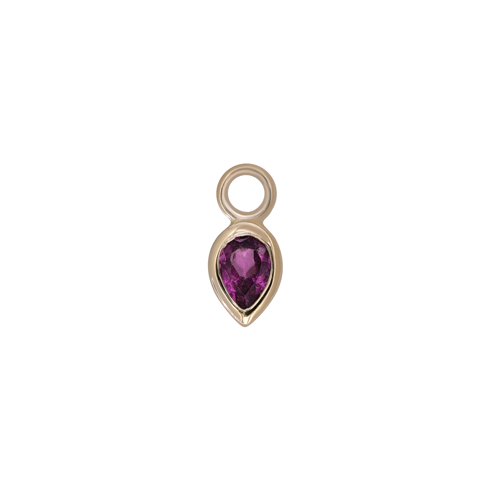 Emma • 14K Gold Pear Cut Gemstone Hoop Charm