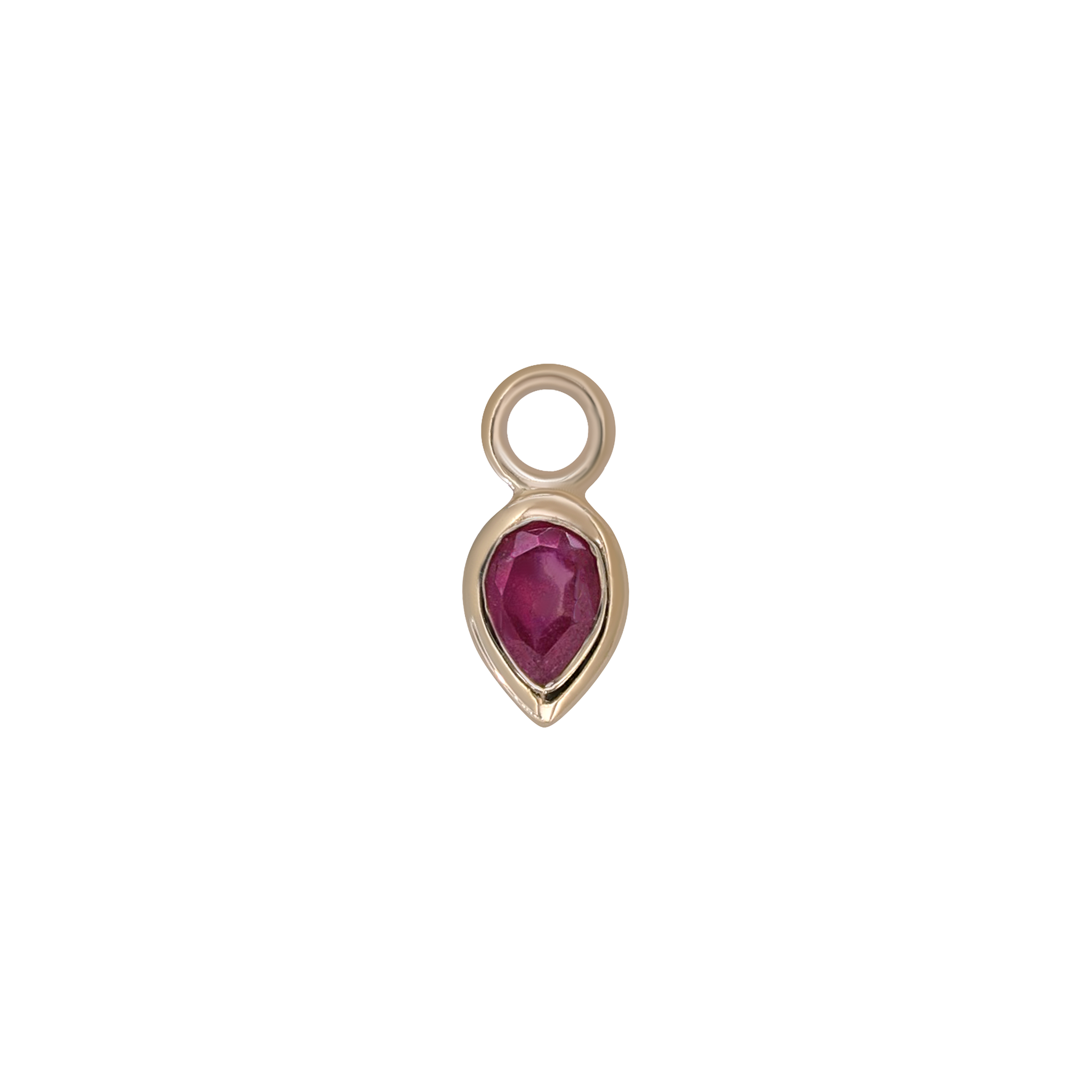 Emma • 14K Gold Pear Cut Gemstone Hoop Charm