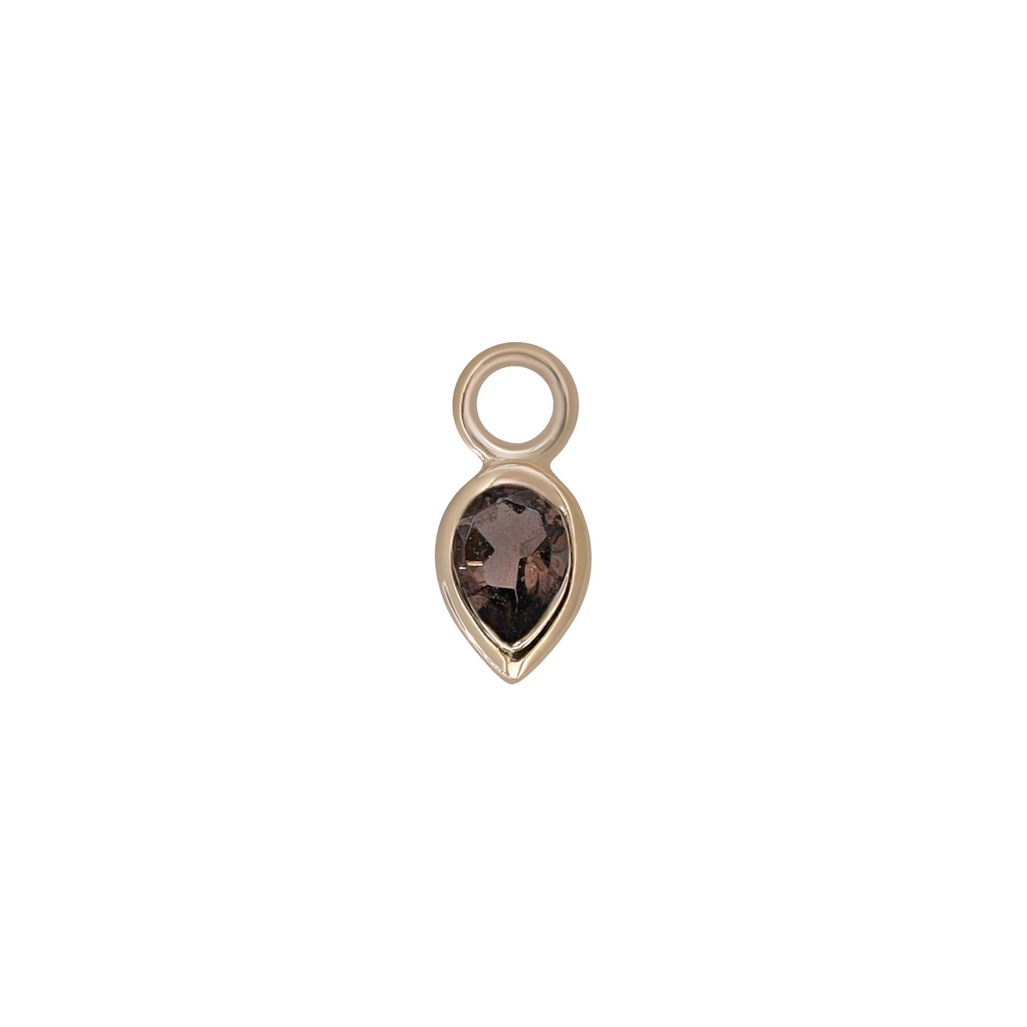 Emma • 14K Gold Pear Cut Gemstone Hoop Charm