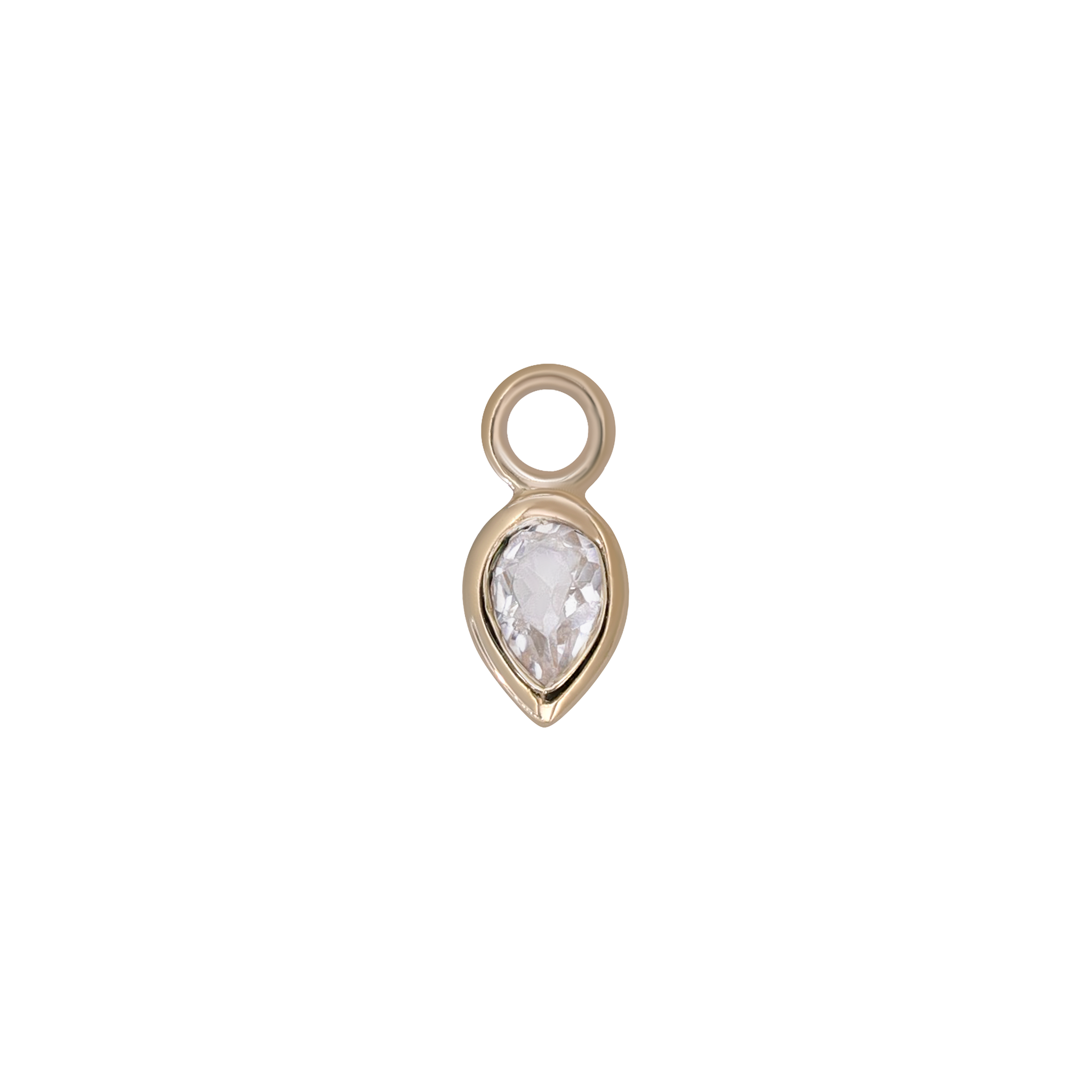 Emma • 14K Gold Pear Cut Gemstone Hoop Charm