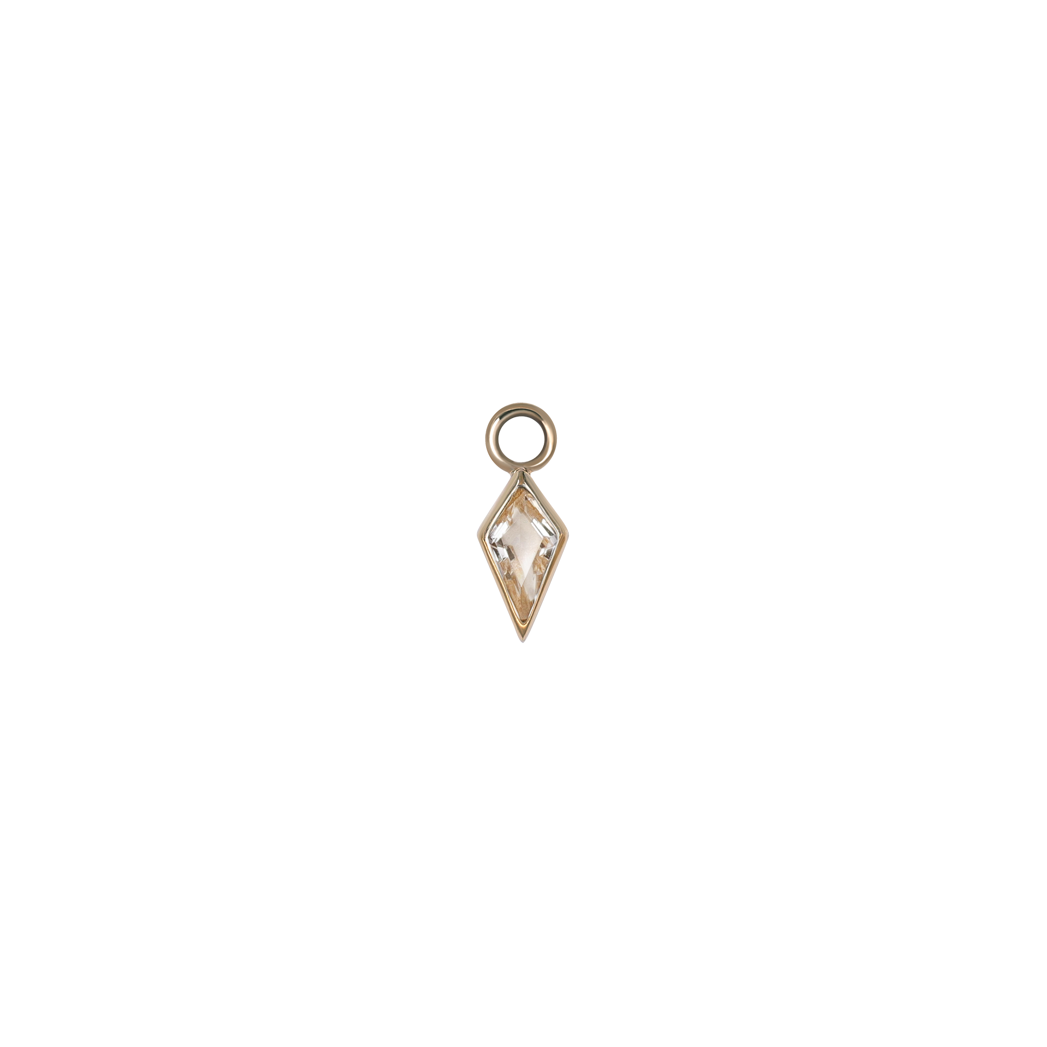 Zenith [Small] • 14K Gold Kite Gemstone Hoop Charm