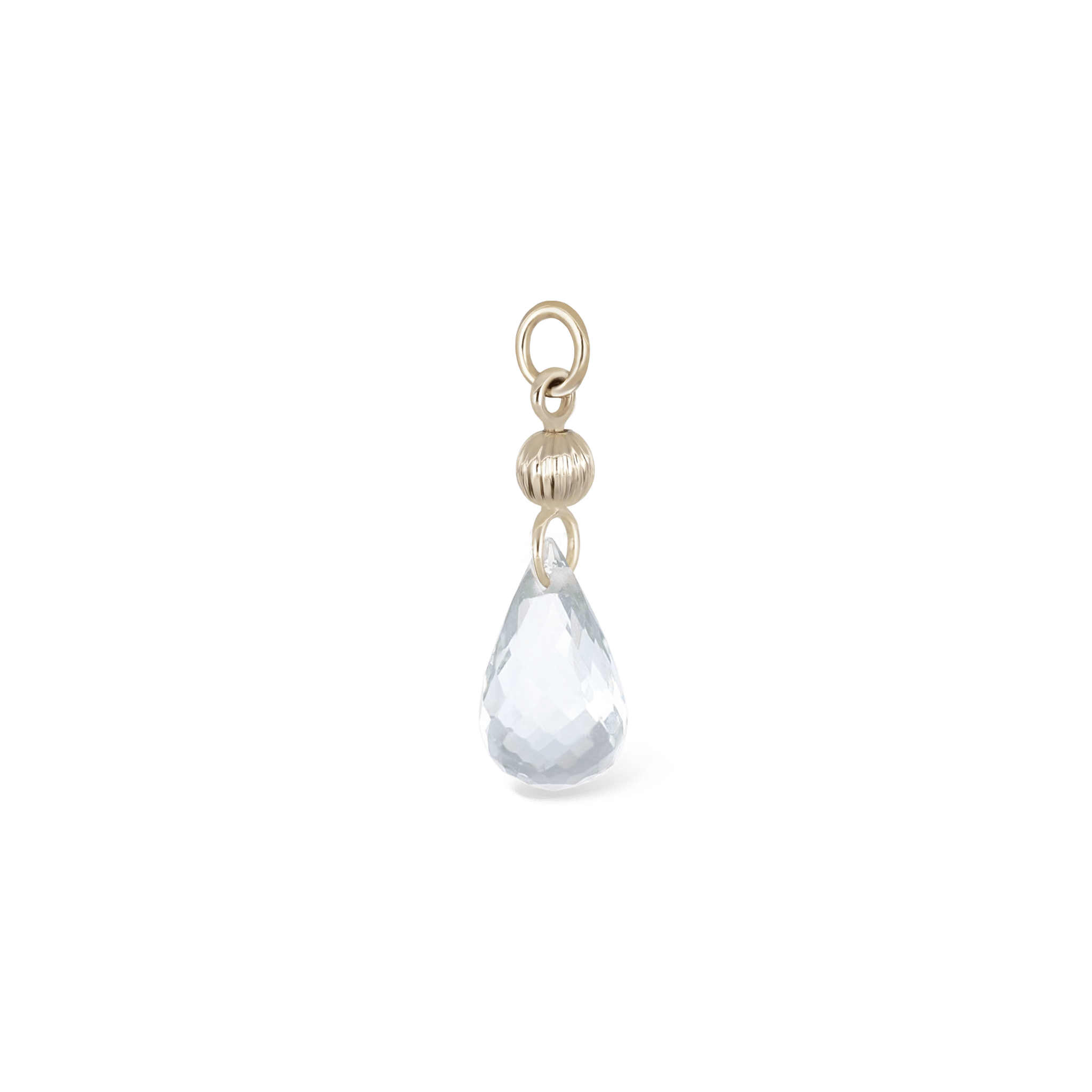 BEATTI Charms Gold / Green Amethyst BTPG089 • Gemstone Textured Ball Charm BTPG089 BTPG089 • Gemstone Textured Ball Charm