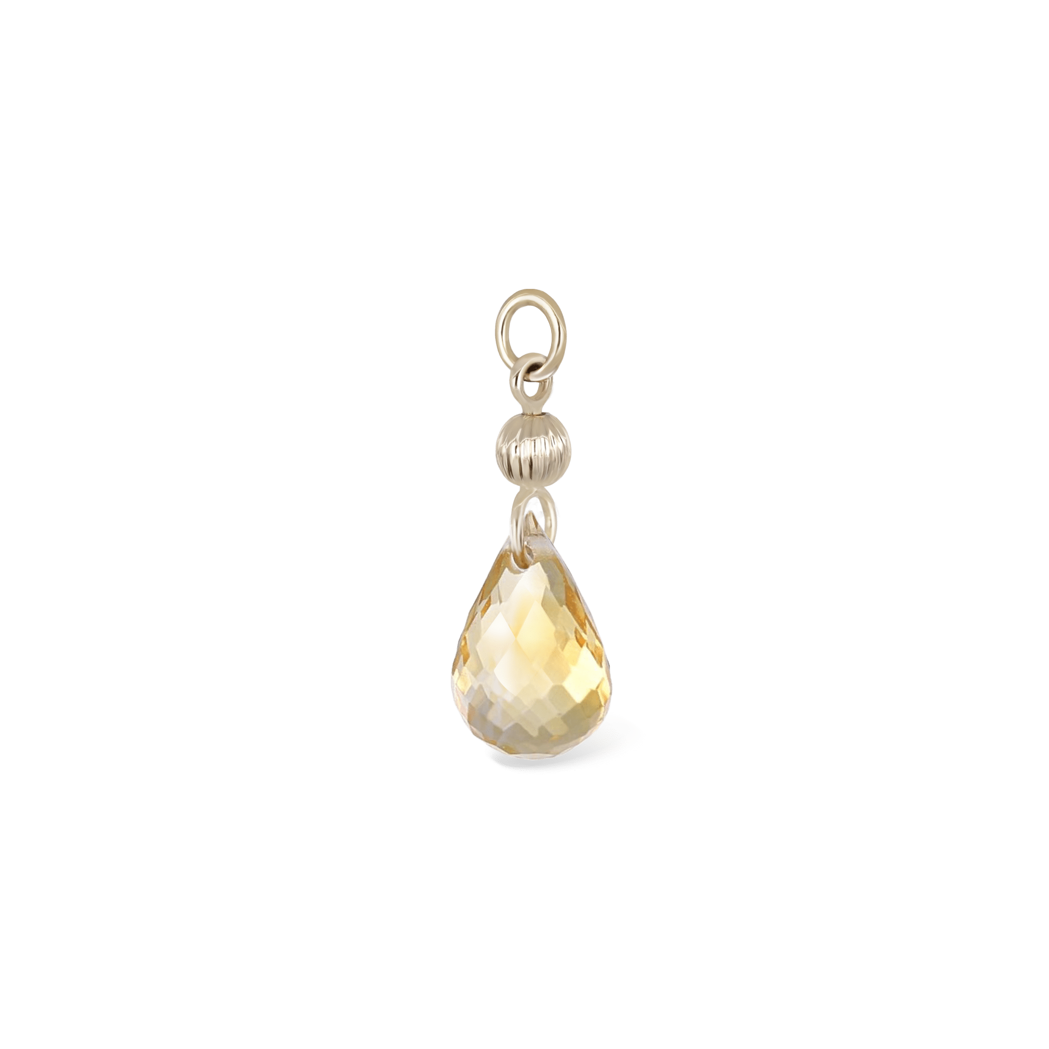 BEATTI Charms Gold / Citrine BTPG089 • Gemstone Textured Ball Charm BTPG089 BTPG089 • Gemstone Textured Ball Charm