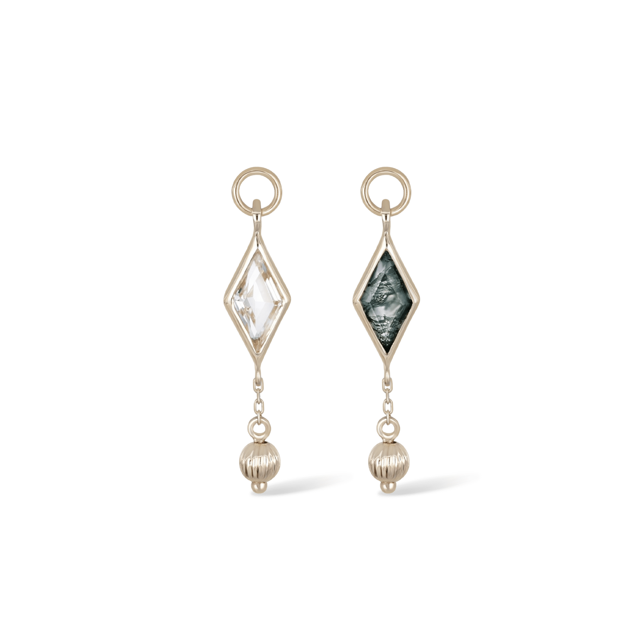 BEATTI Charms BTPG091 • Gemstone Rhombus Textured Ball Charm BTPG091 • Gemstone Rhombus Textured Ball Charm