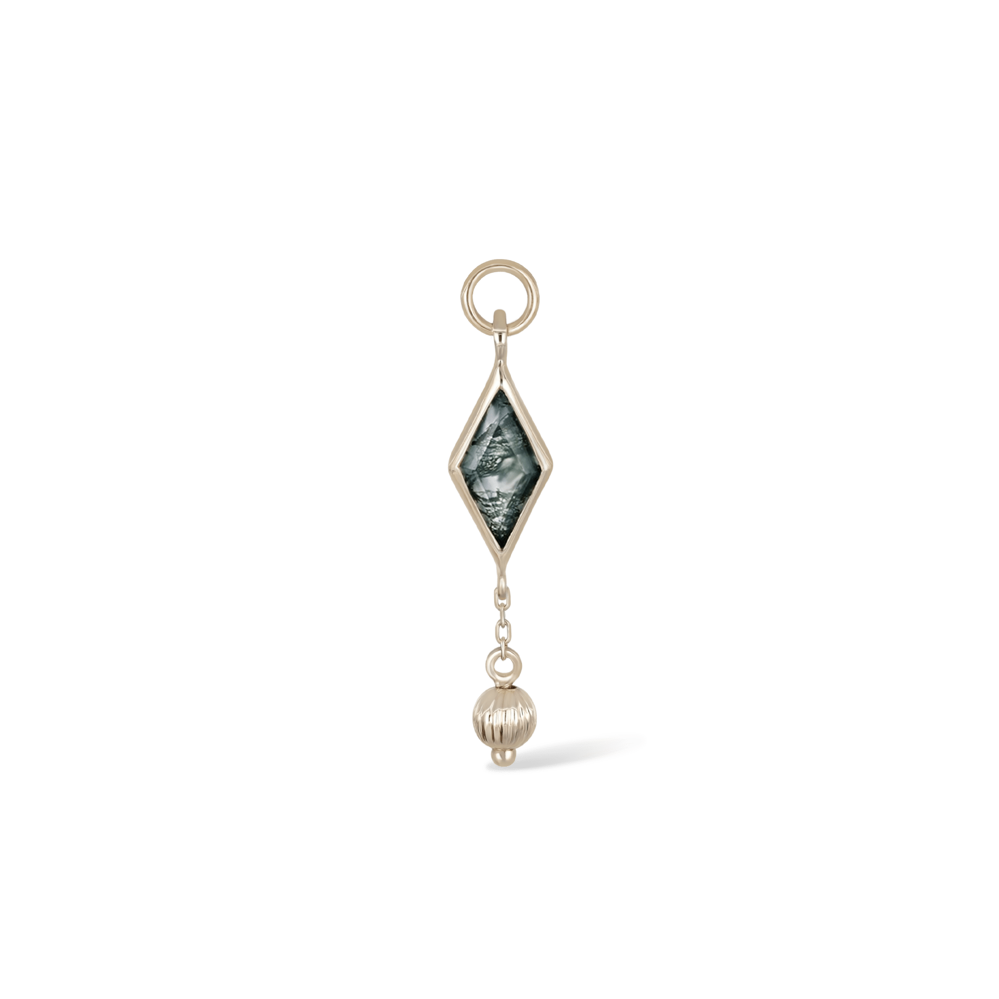 BEATTI Charms BTPG091 • Gemstone Rhombus Textured Ball Charm BTPG091 • Gemstone Rhombus Textured Ball Charm